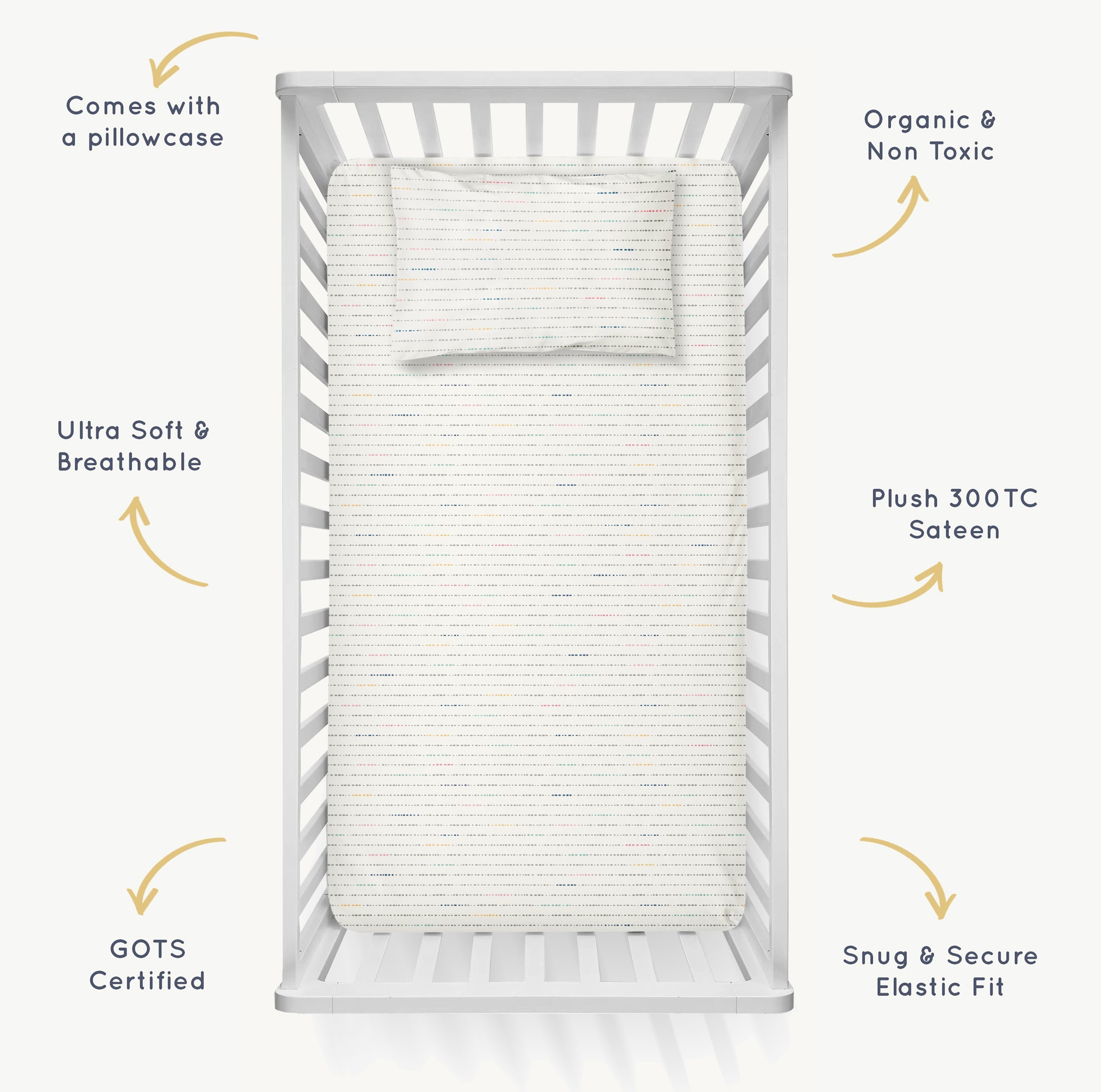 Organic Crib Sheet - Pebble Pop Crib Sheet Makemake Organics   