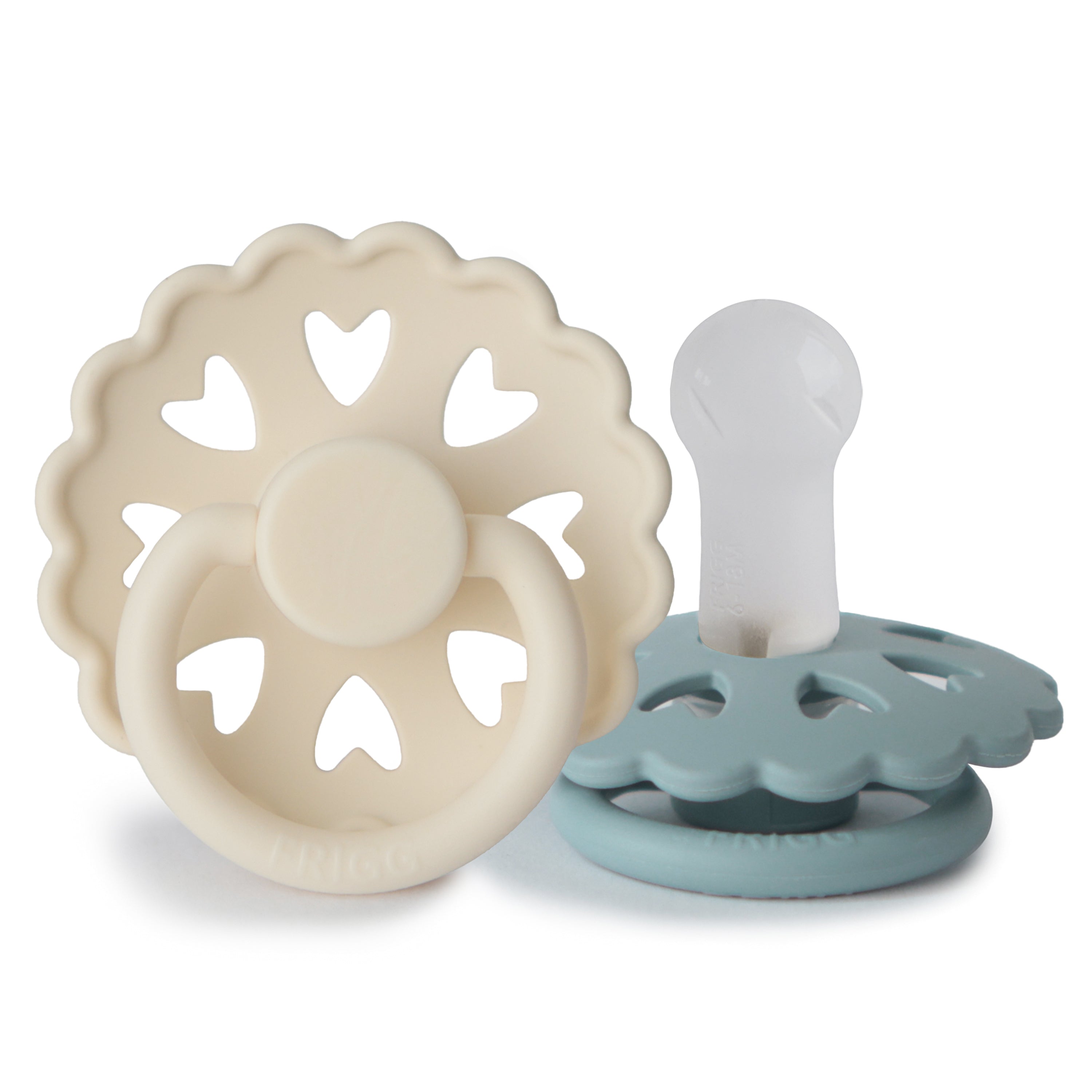 FRIGG Andersen Fairytale Silicone Pacifier 2-Pack FRIGG PACIFIERS Mushie Cream/Stone Blue 6-18 months 