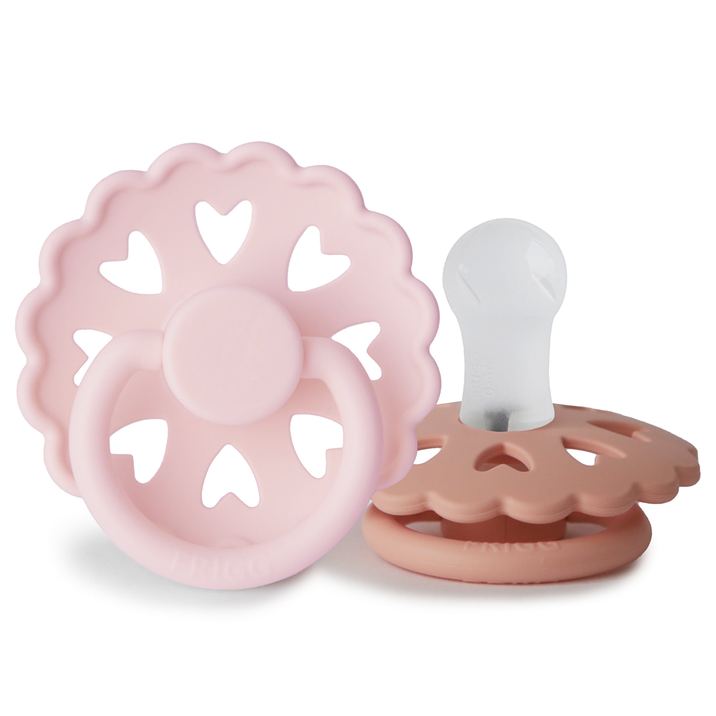 FRIGG Andersen Fairytale Silicone Pacifier 2-Pack FRIGG PACIFIERS Mushie White Lilac/Pretty In Peach 0-6 months 