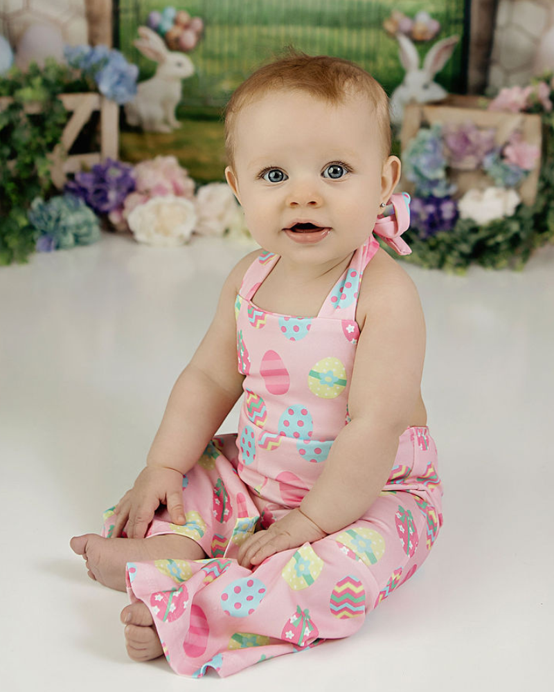 Andi Pleated Bell Bottom Jumpsuit - Egg Hunt