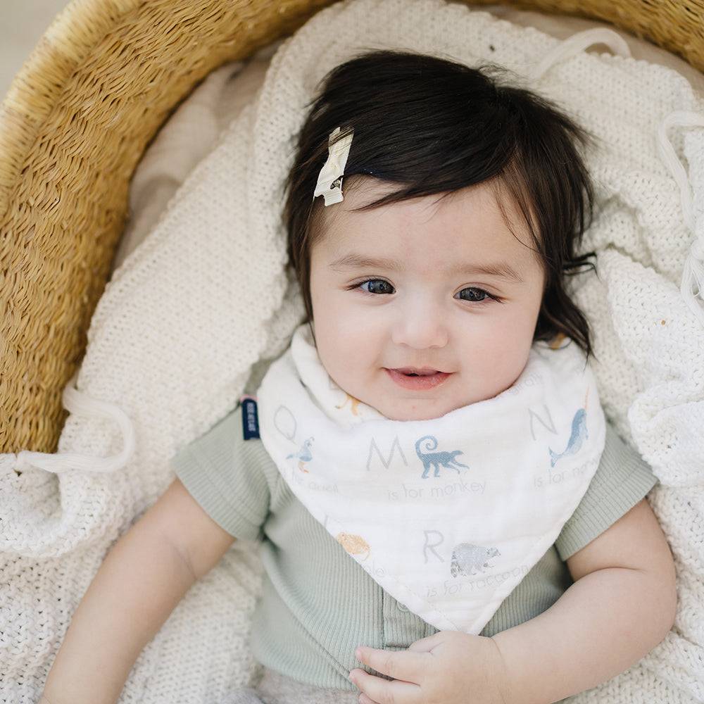 Animal Alphabet Muslin Bandana Bib Bib Bebe au Lait   