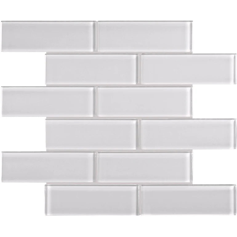 Skylight 2"x6" Brick on 11.75"x11.75" Mesh Glass Mosaic Tile Element Series - Aquatica Collection