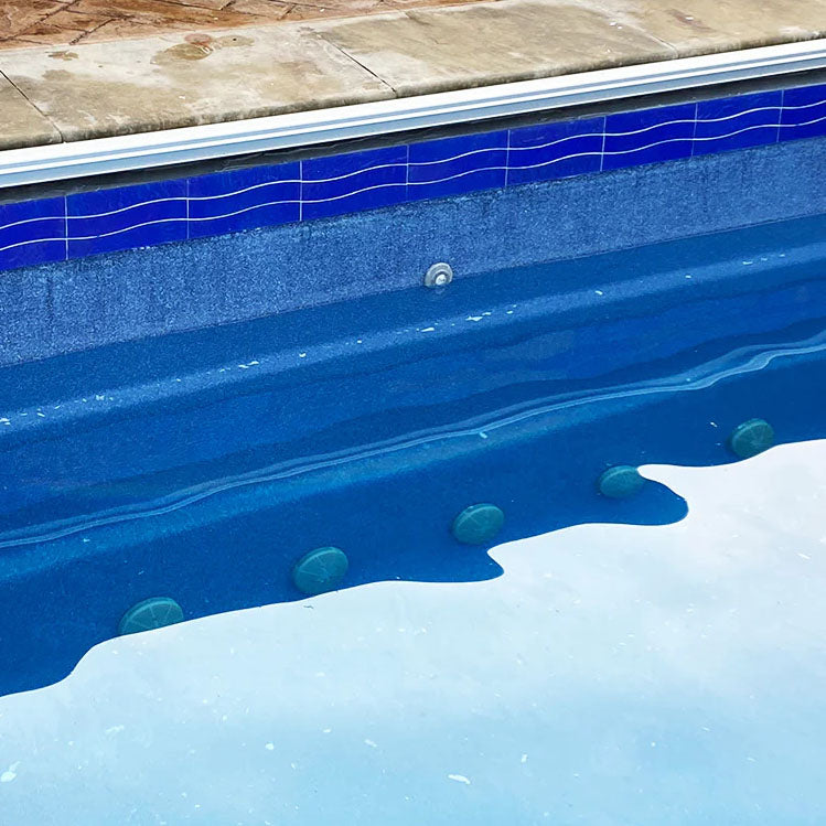 Cobalt 6"x12" Mesh-mounted Glass Pool Border Tile Border Wave Series - Aquatica Collection