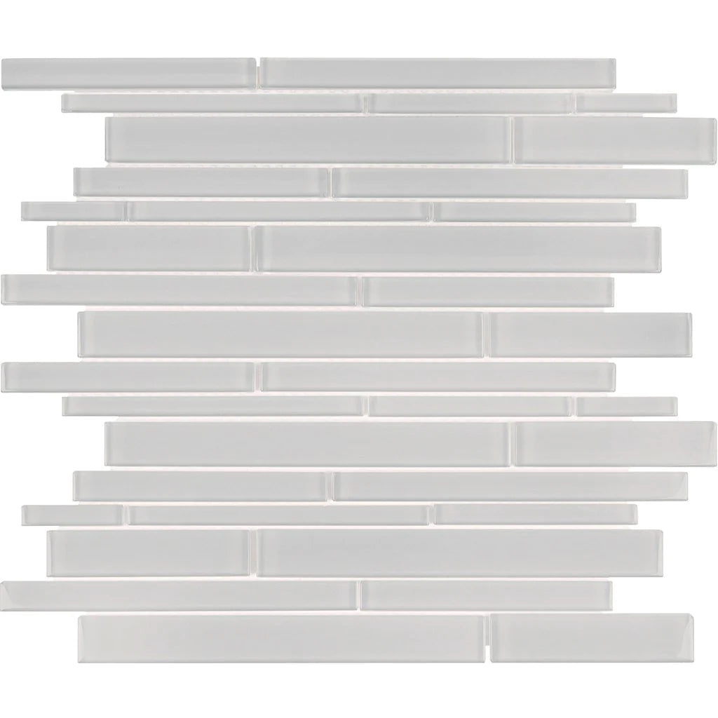 Cloud Random Linear on 11.75"x11.75" Mesh Glass Mosaic Tile Element Series - Aquatica Collection