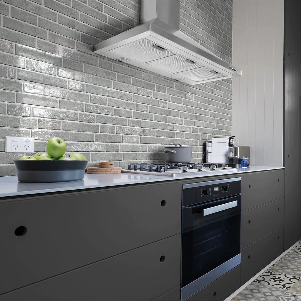 Ghiaccio 6.5"x15.25" Interlocking Brick Porcelain Tile Dany Series - Aquatica Collection