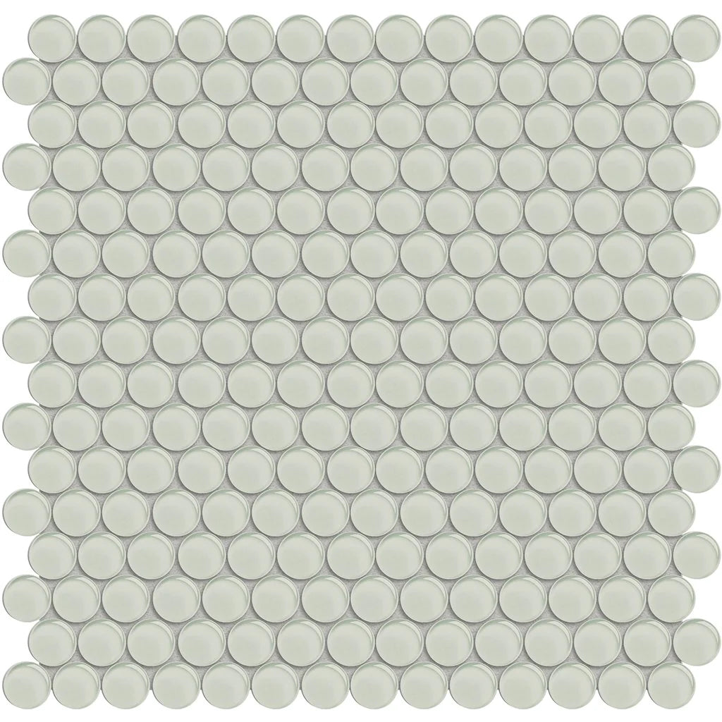 Penny Round Sand on 11.5"x11.75" Mesh Glass Mosaic Tile Element Series - Aquatica Collection