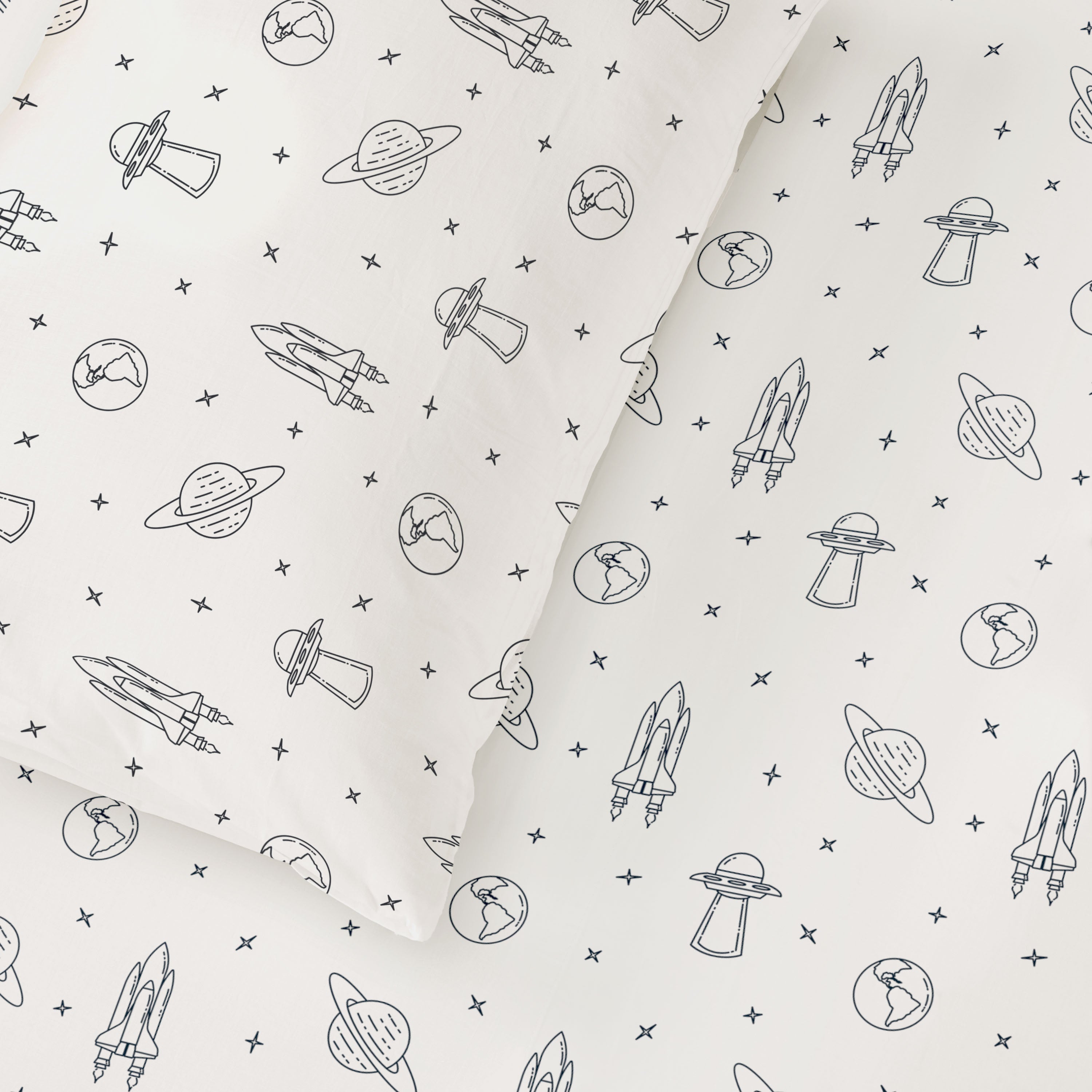 Organic Kids Fitted Sheet - Celestial Fitted Sheet Set Makemake Organics   