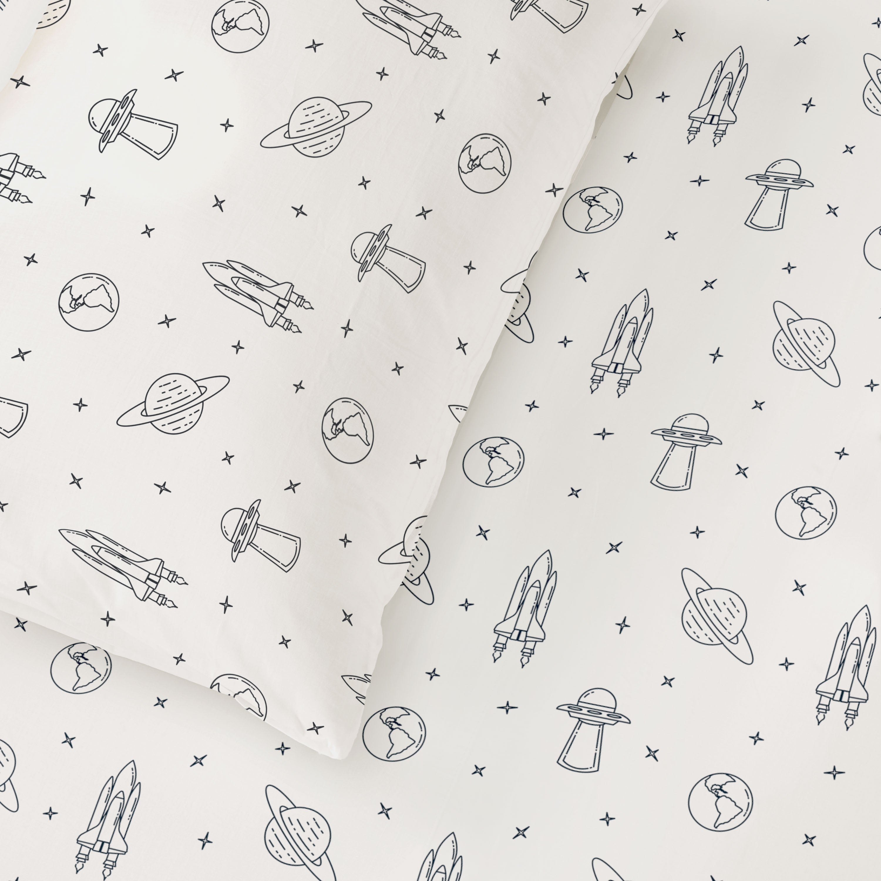 Organic Kids Fitted Sheet - Astro