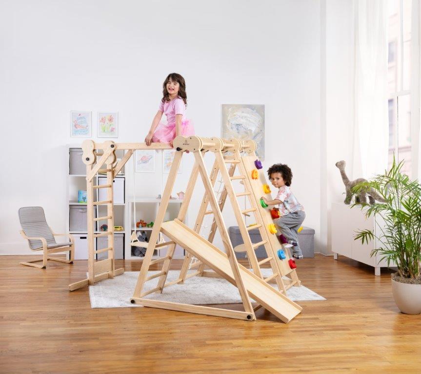 Chestnut - 8-in-1 Indoor Jungle Gym for Toddlers Indoor Avenlur.com   