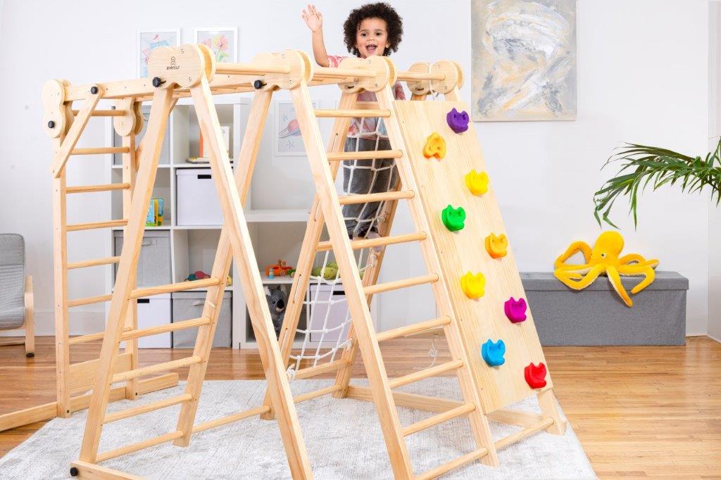 Chestnut - 8-in-1 Indoor Jungle Gym for Toddlers Indoor Avenlur.com   