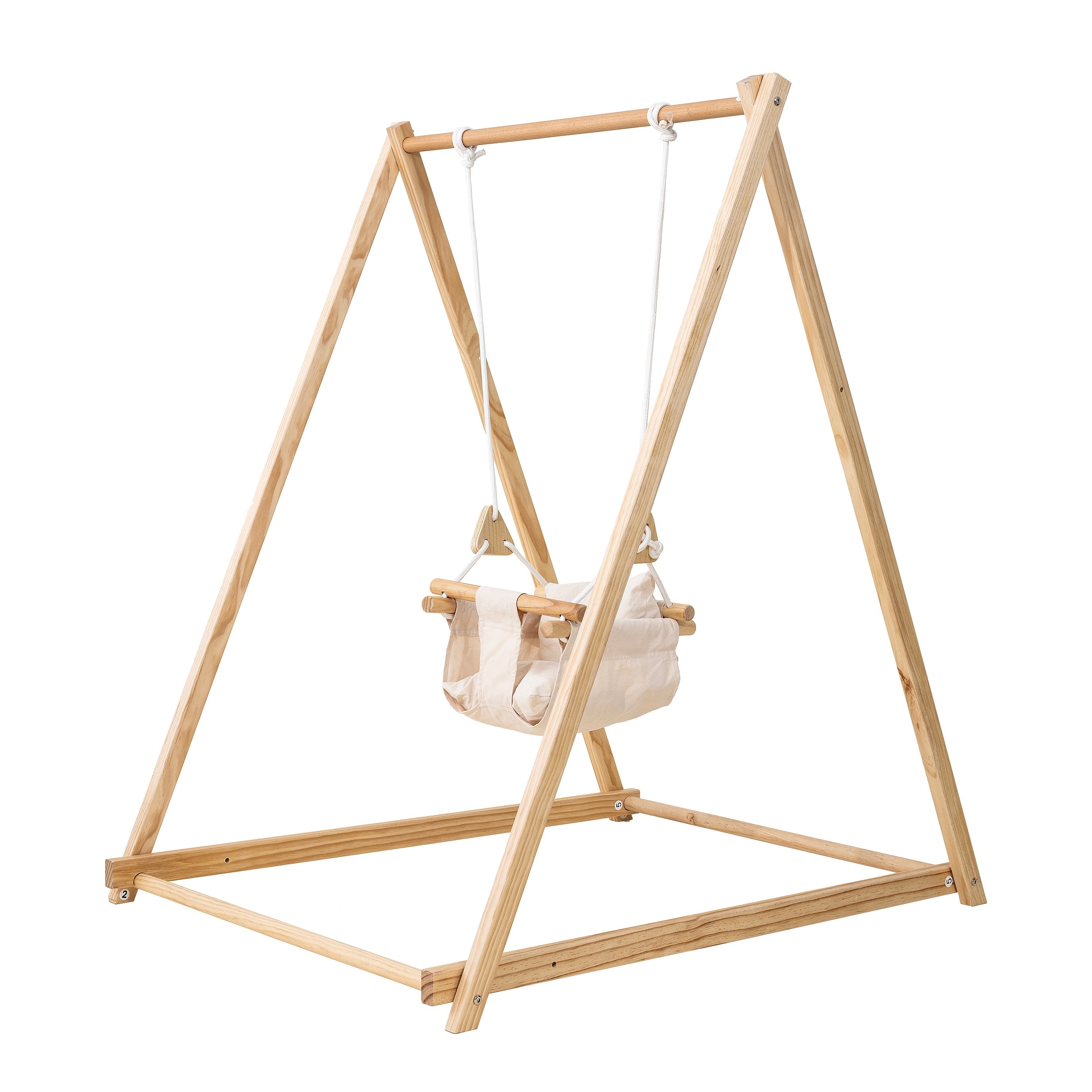 Spruce - Baby and Toddler Foldable Wooden Swing Set Indoor Avenlur.com   