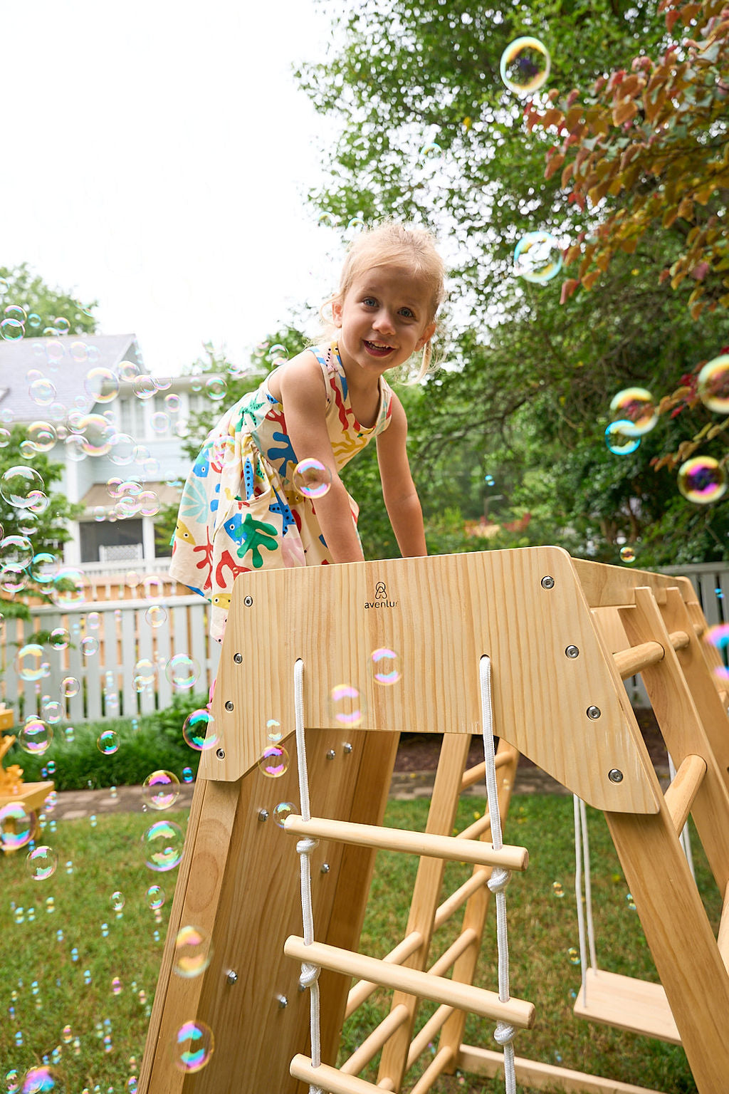 Magnolia - Outdoor and Indoor - Real Wood 7-in-1 Playset Outdoor Avenlur.com   