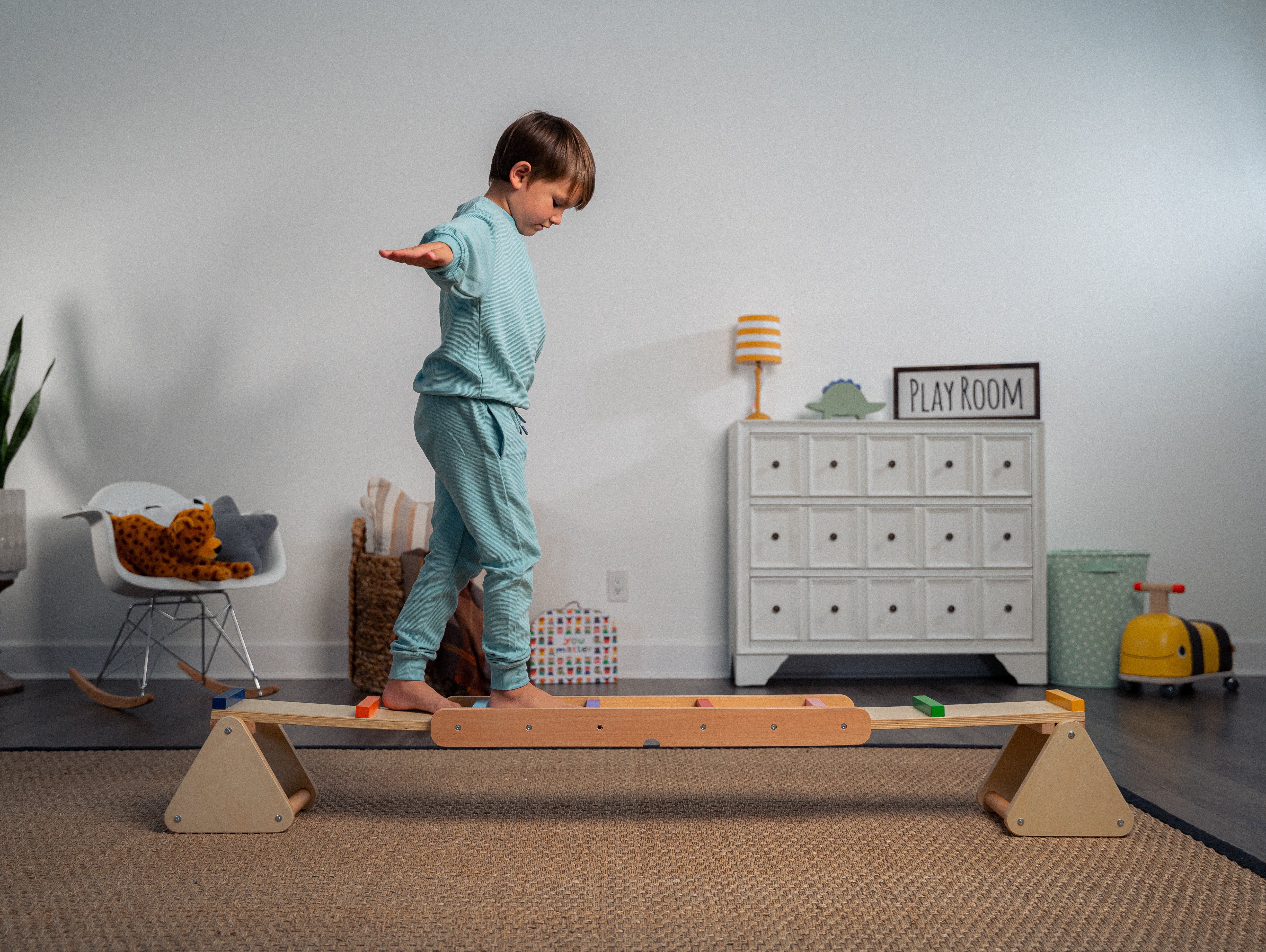 Willow- Rainbow Seesaw and Balance Beam Indoor Avenlur.com   