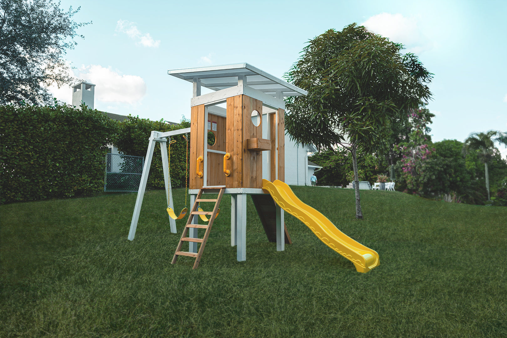 Forest - Modern Backyard Outdoor Swing Set 2 Swings And Trapeze Bar Outdoor Avenlur.com   