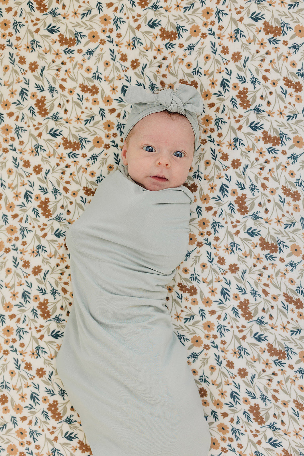 Sage Bamboo Stretch Swaddle  Mebie Baby   