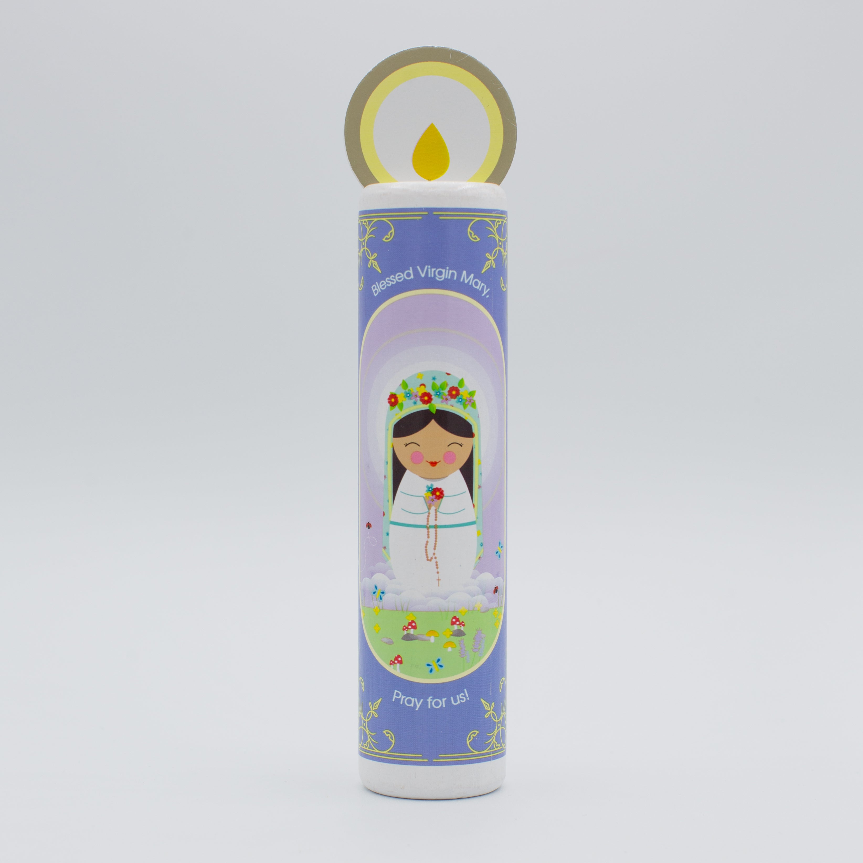 Blessed Virgin Mary (The Memorare) Wooden Prayer Candle