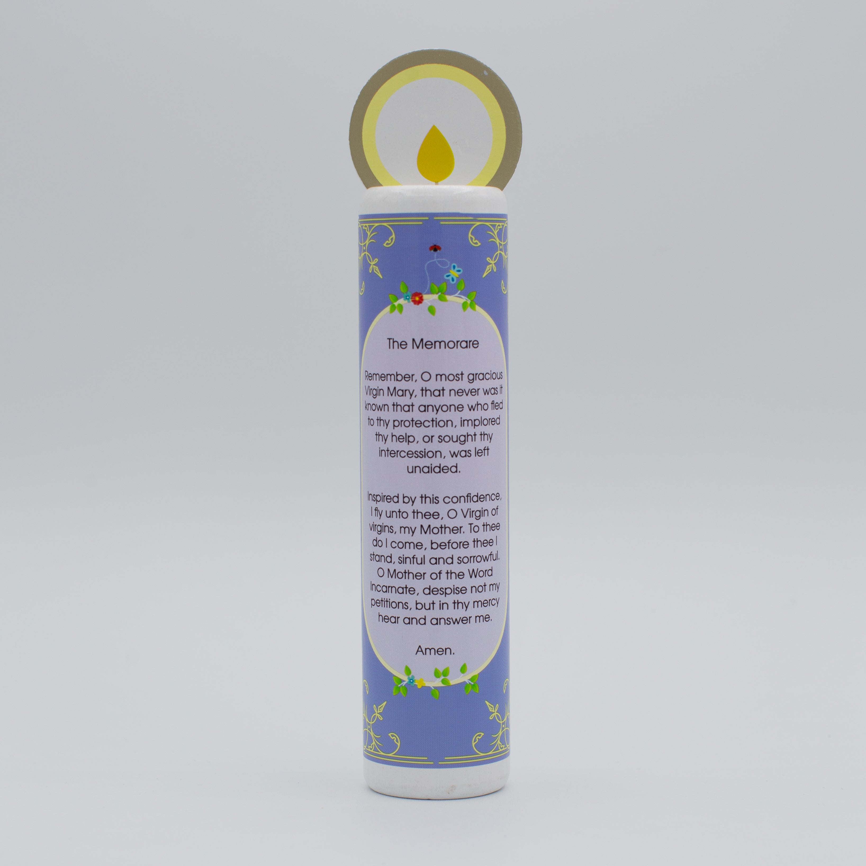 Blessed Virgin Mary (The Memorare) Wooden Prayer Candle