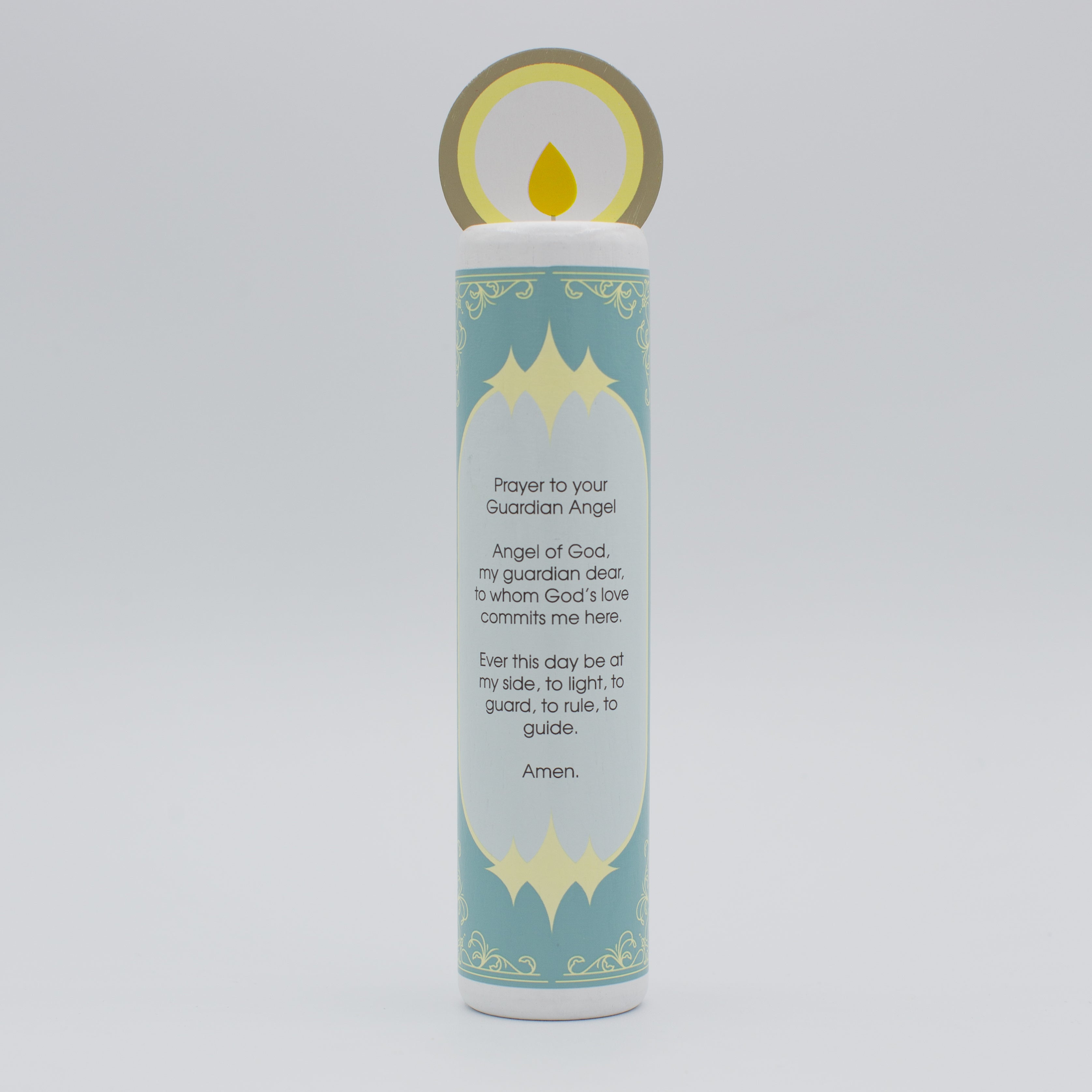 Guardian Angel (boy) Wooden Prayer Candle