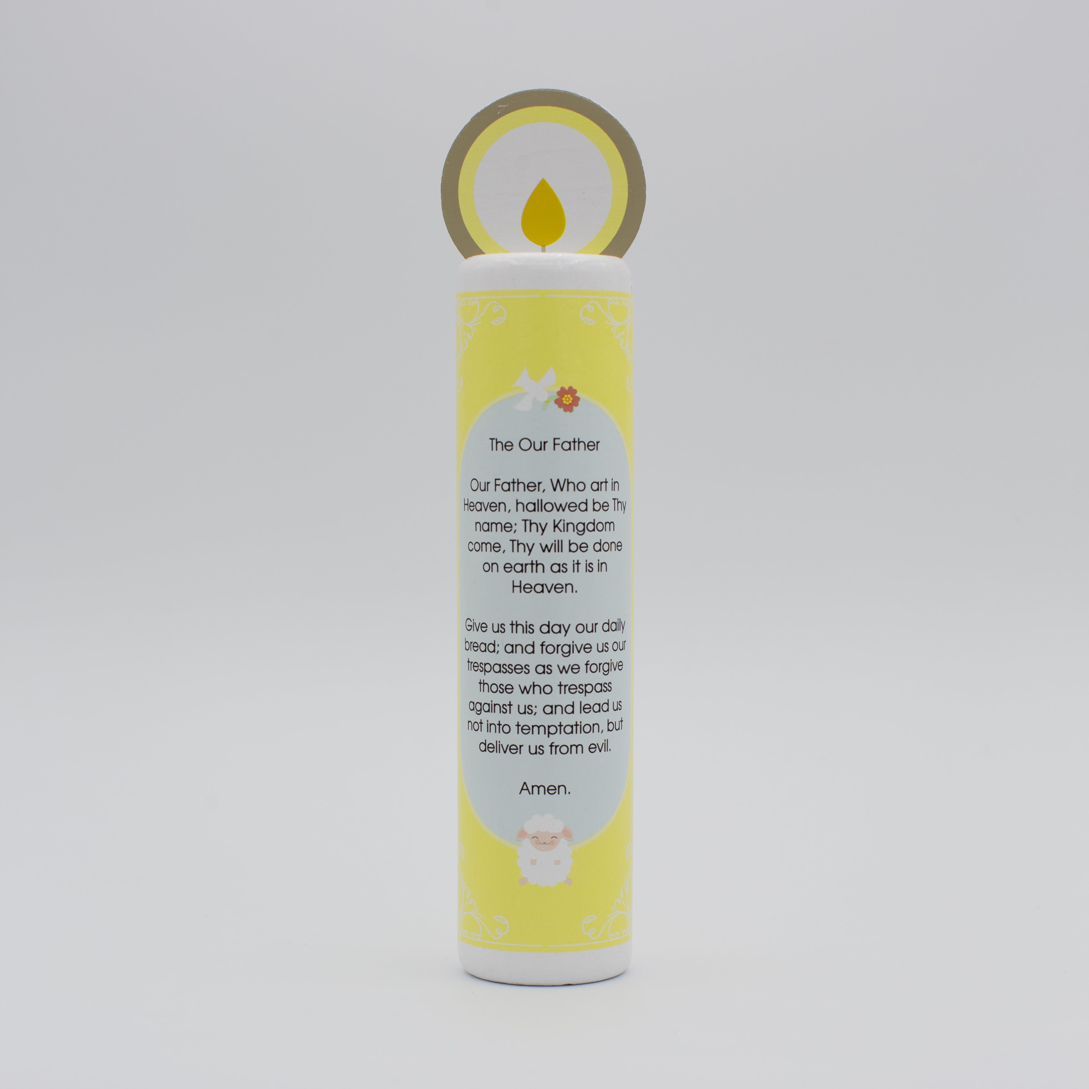 Jesus Christ, the Good Shepherd (The Our Father) Wooden Prayer Candle