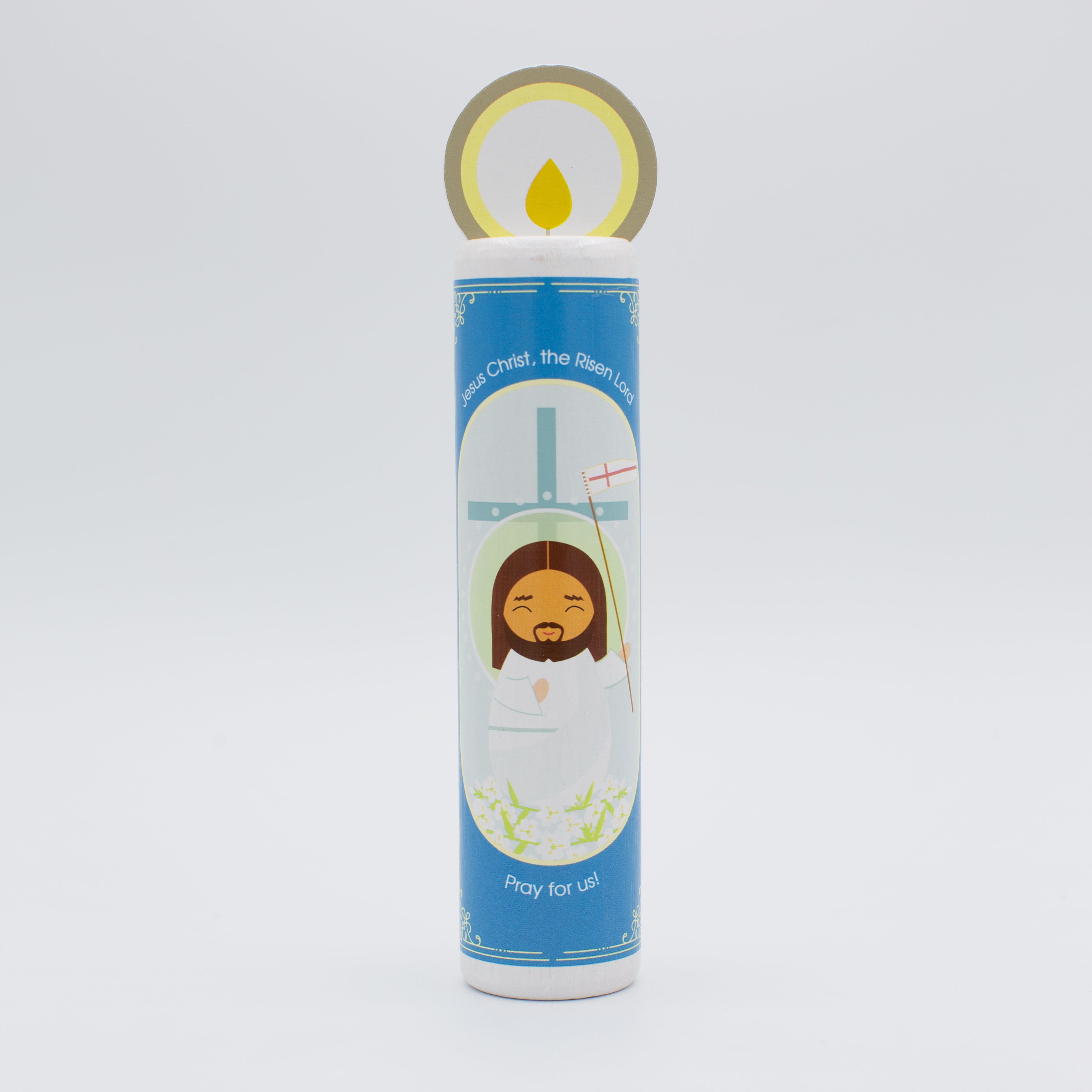 Jesus Christ, the Risen Lord (Eternal Rest prayer for the deceased) Wooden Prayer Candle