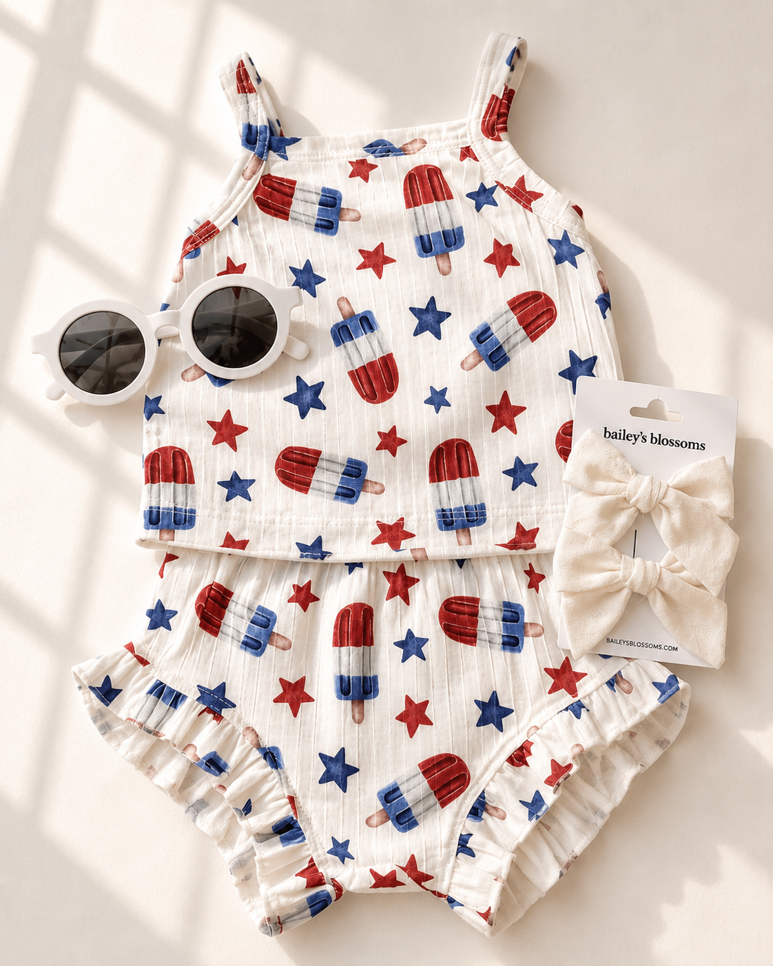 Luna Top & Bloomer Set - Patriotic Popsicles