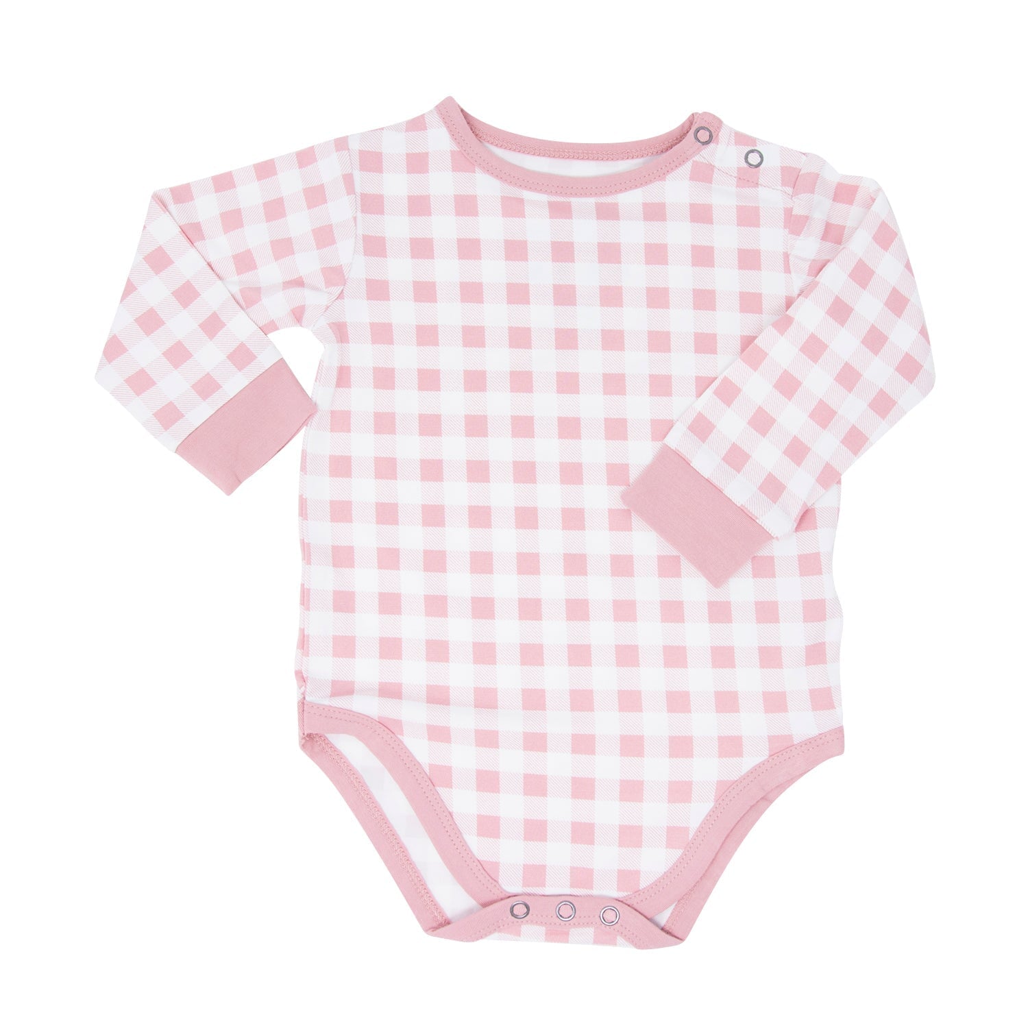 Long Sleeve Bodysuit - Pink Gingham