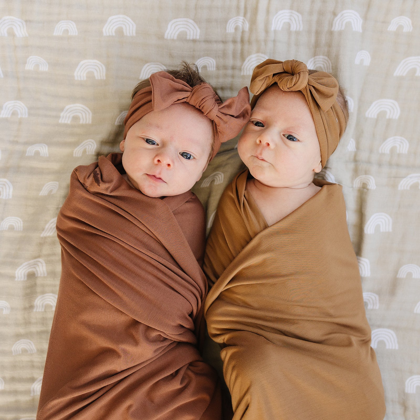 Rust Bamboo Stretch Swaddle  Mebie Baby   