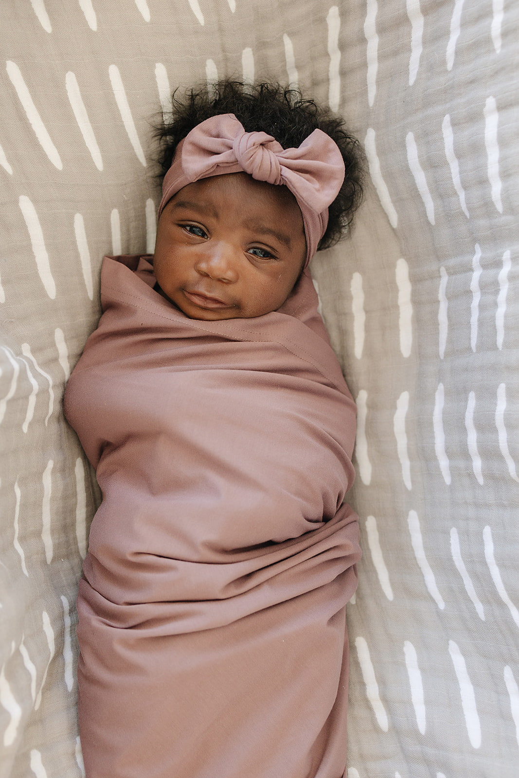 Dusty Rose Bamboo Stretch Swaddle  Mebie Baby   