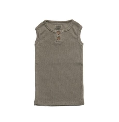 Organic Vintage Henley Tank - Moss