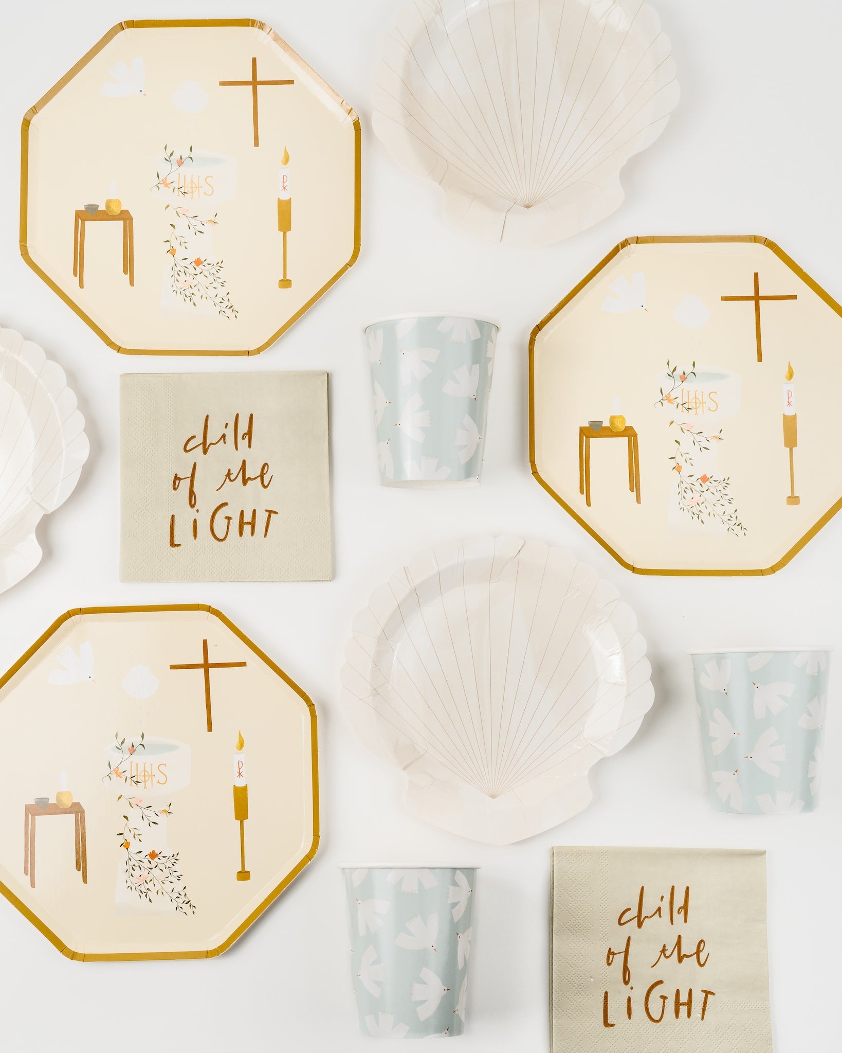 Baptism Luncheon Plates