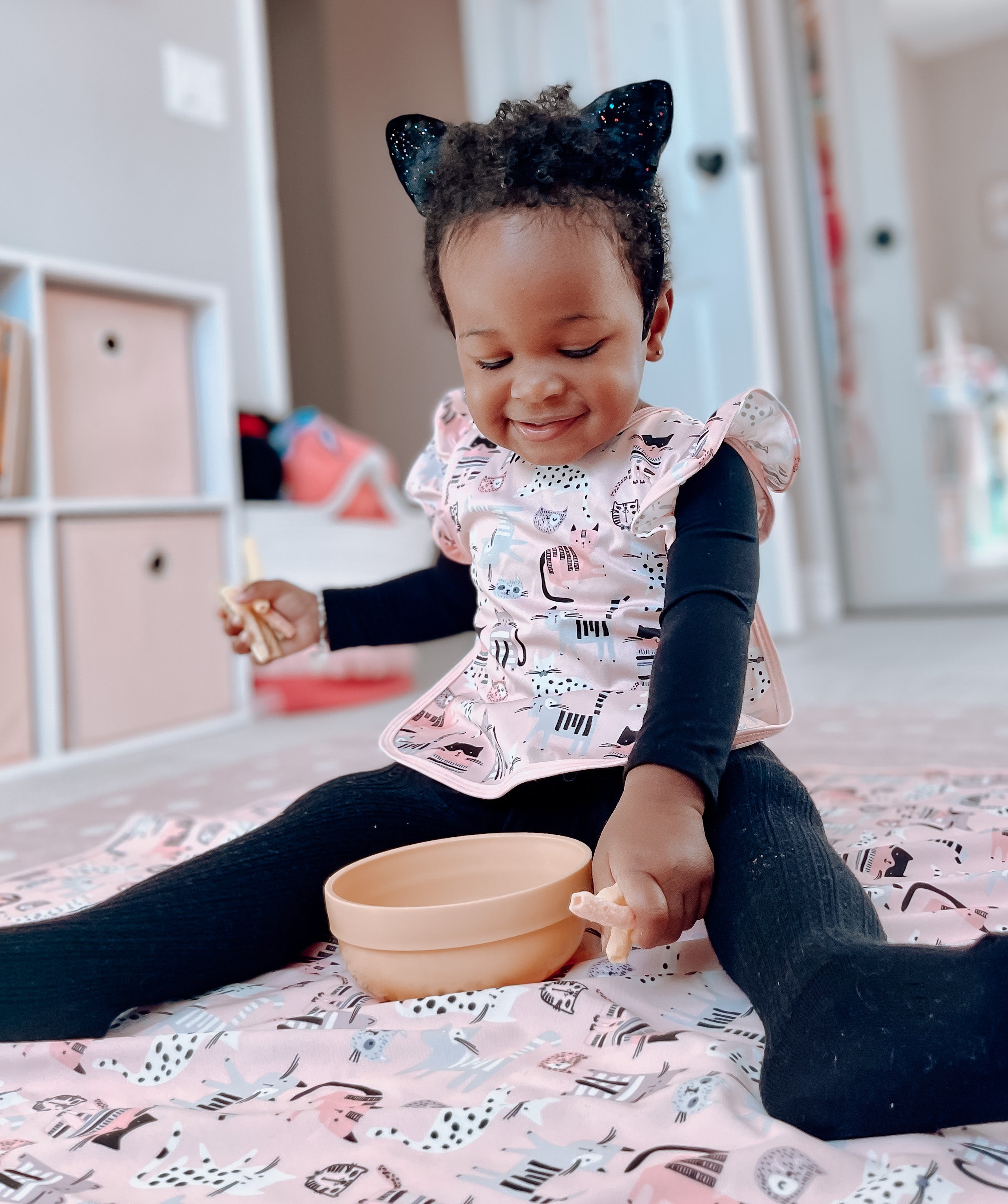 Kitty Splash Mat - A Waterproof Catch-All for Highchair Spills and More!  BapronBaby   