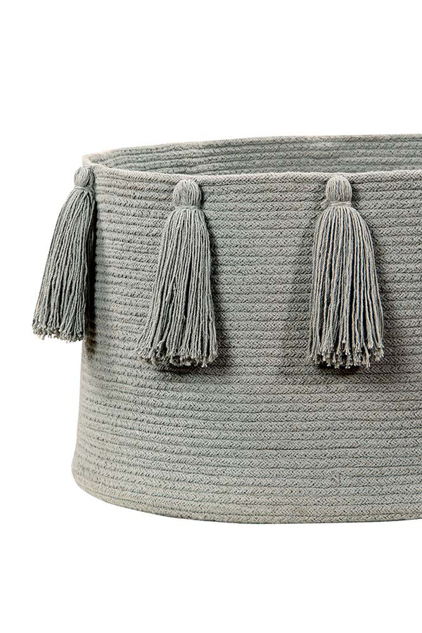 BASKET TASSELS LIGHT GREY  Little Wonder & Co   