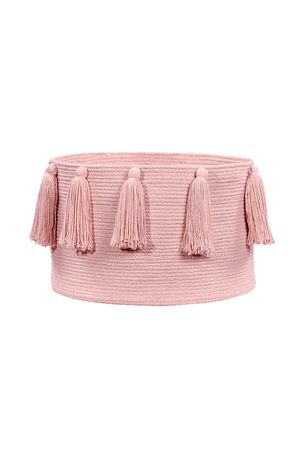 BASKET TASSELS PINK  Little Wonder & Co   