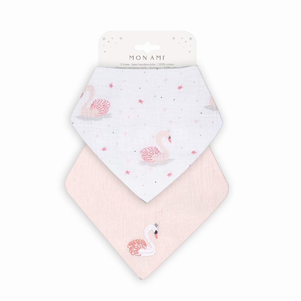 French Swan 2 Pk Bib Set