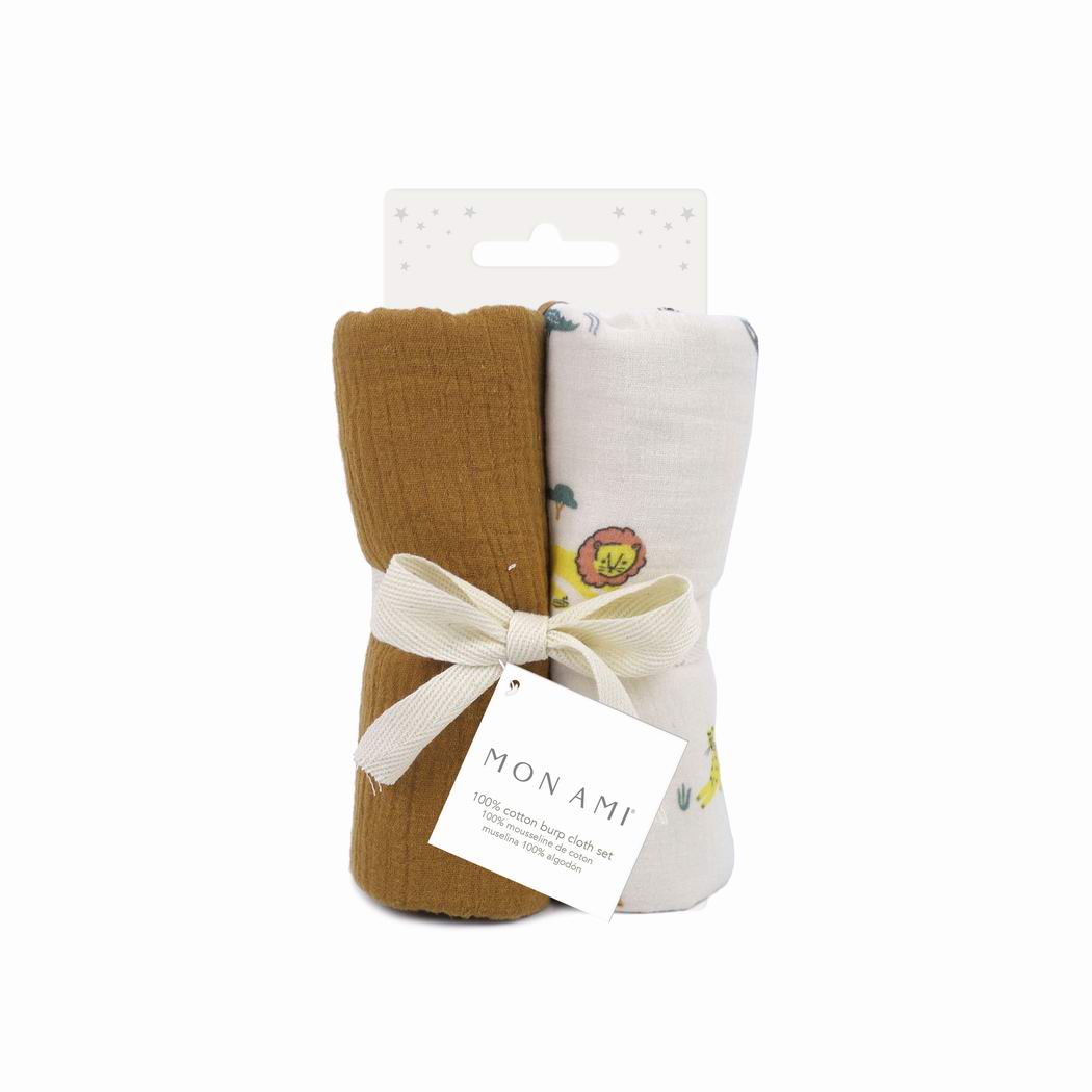 Animaux de Safari 2 Pk Burp Cloth Set Nursing & Feeding MON AMI   