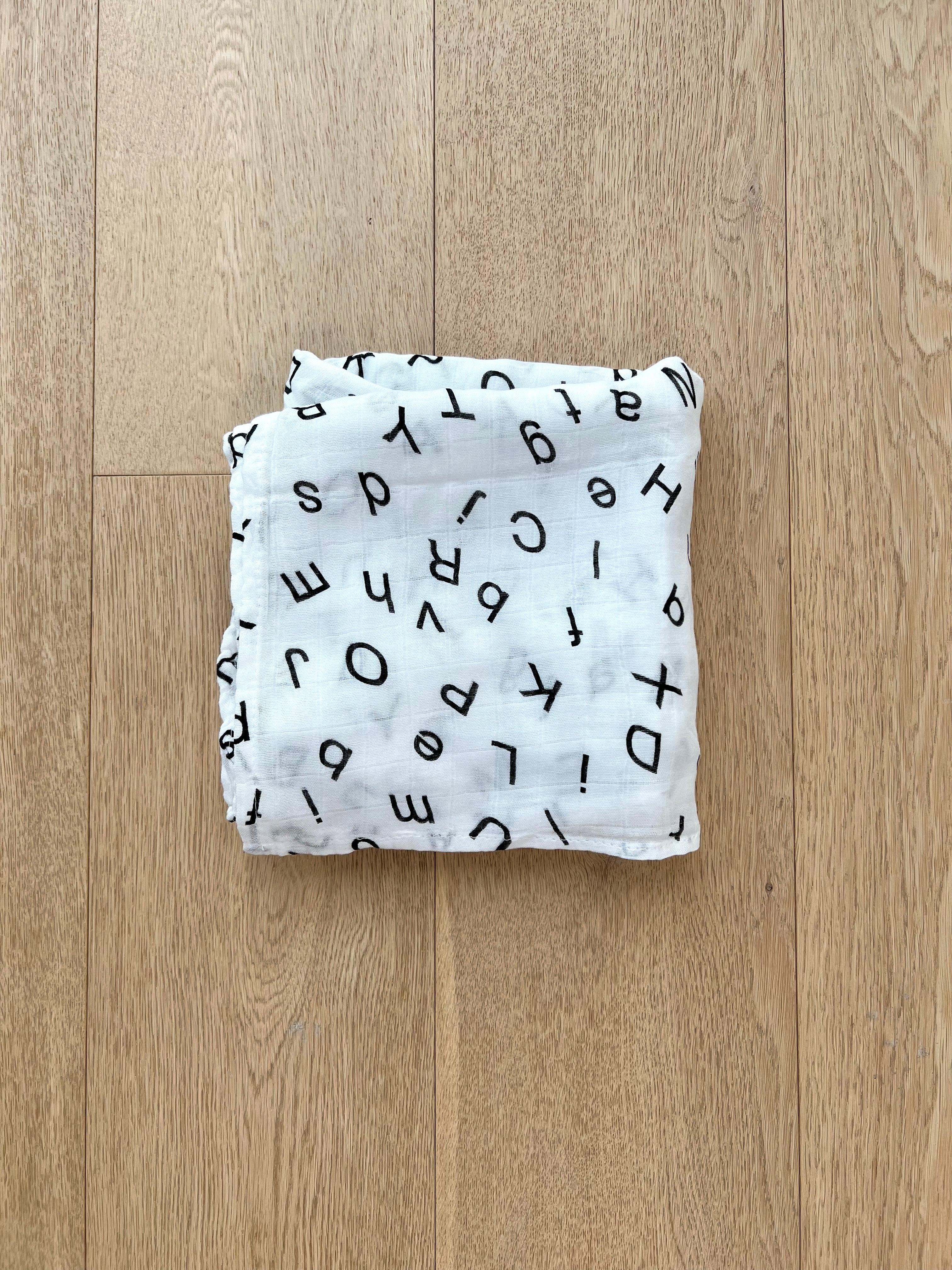 Organic Cotton & Bamboo Swaddle Alphabet Swaddling Blankets The picnic day   