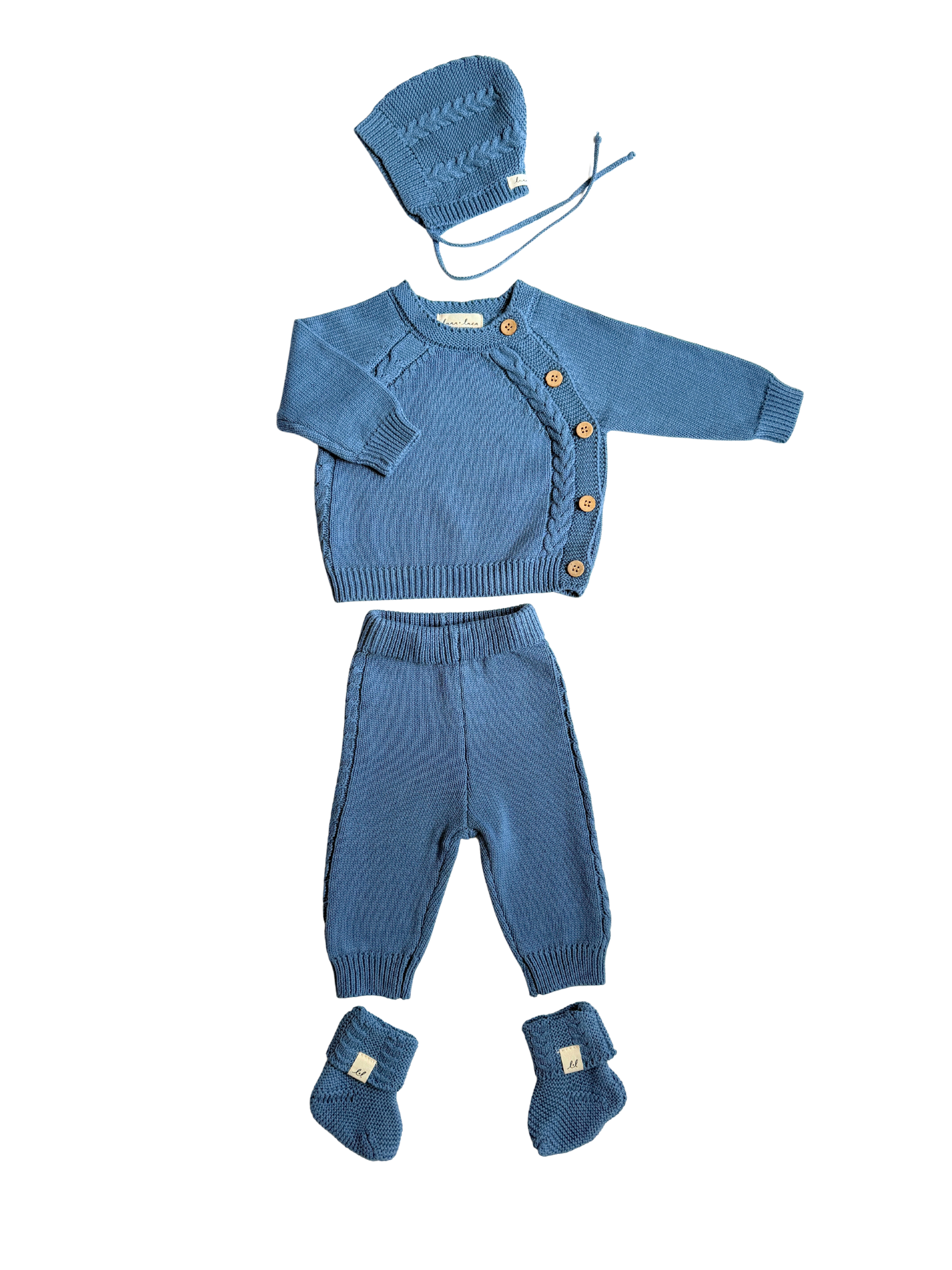 Bring Me Home Cable Knit Bundle - Denim Blue