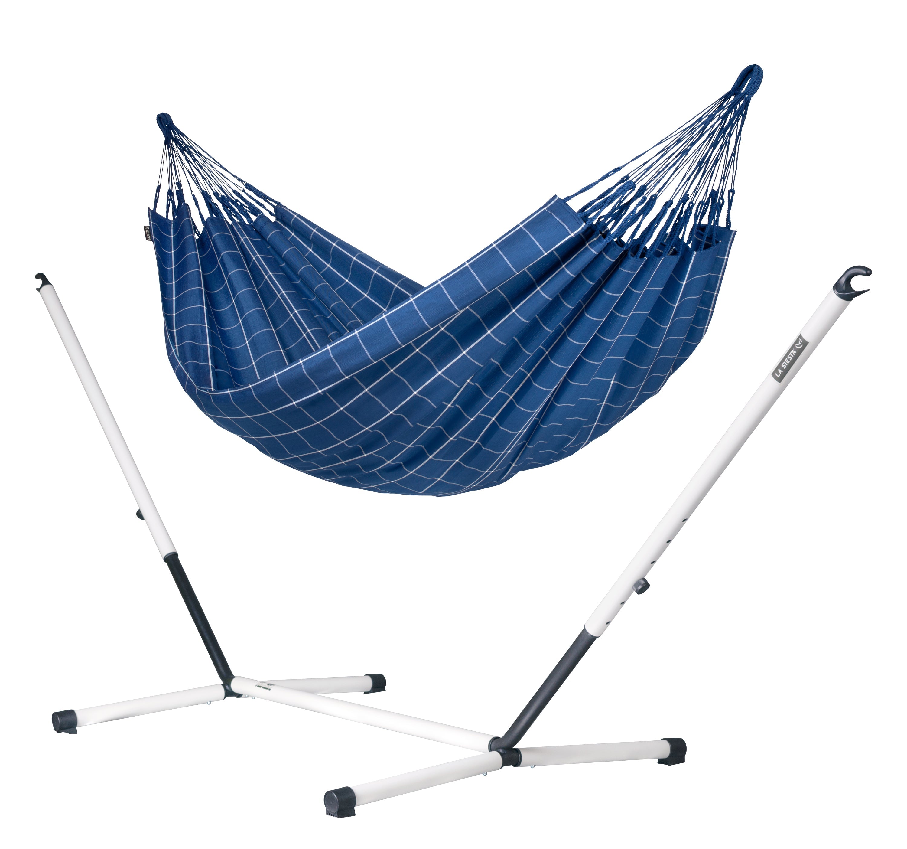Nautico Cool Grey Outdoor Marine - Weather-Resistant Double Hammock with Powder Coated Steel Stand