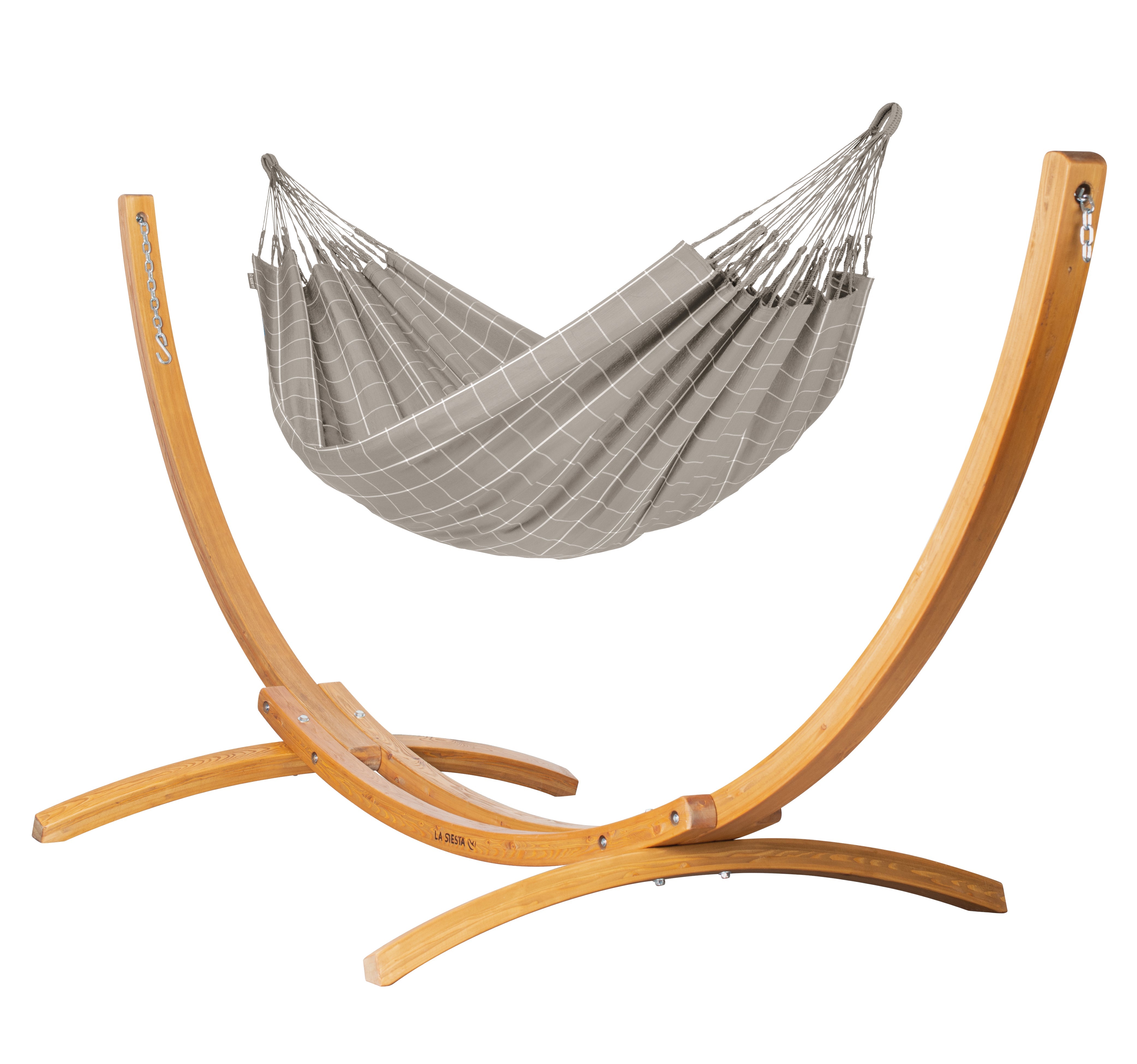Elipso Outdoor Almond - Weather-Resistant Double Hammock with FSC® certified Larch Stand