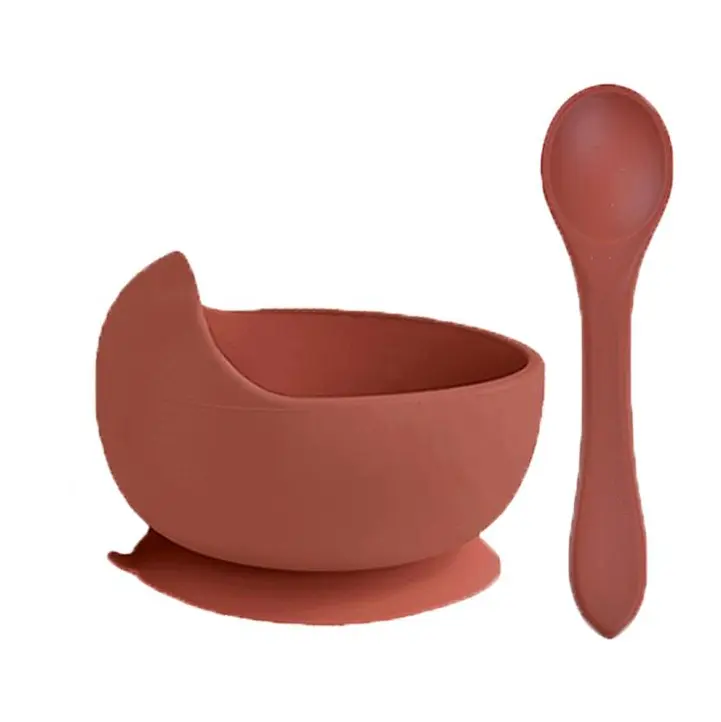 Baby & Toddler Feeding Bowl Set - Brick