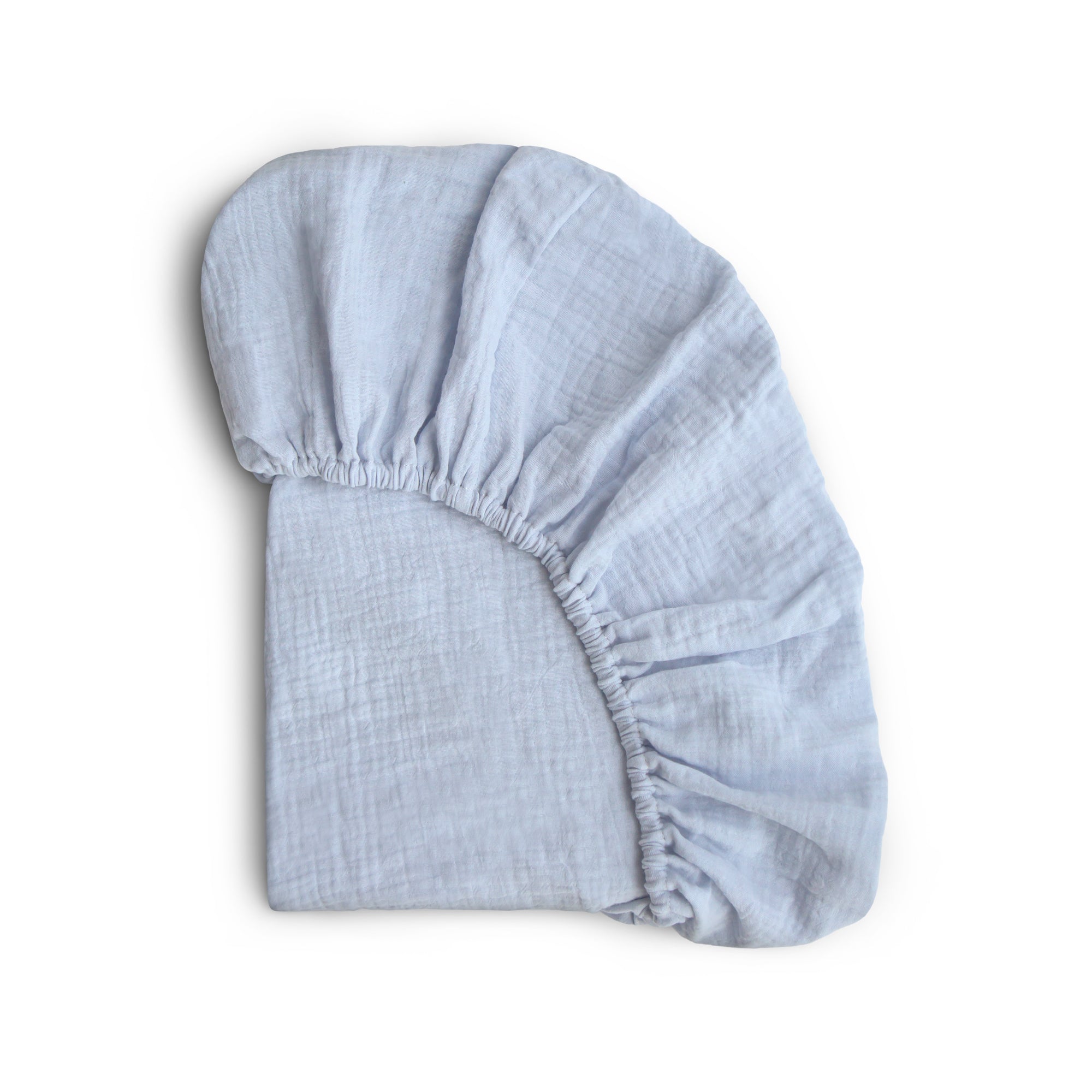 Mini Muslin Crib Sheet mini crib sheet Mushie Baby Blue  