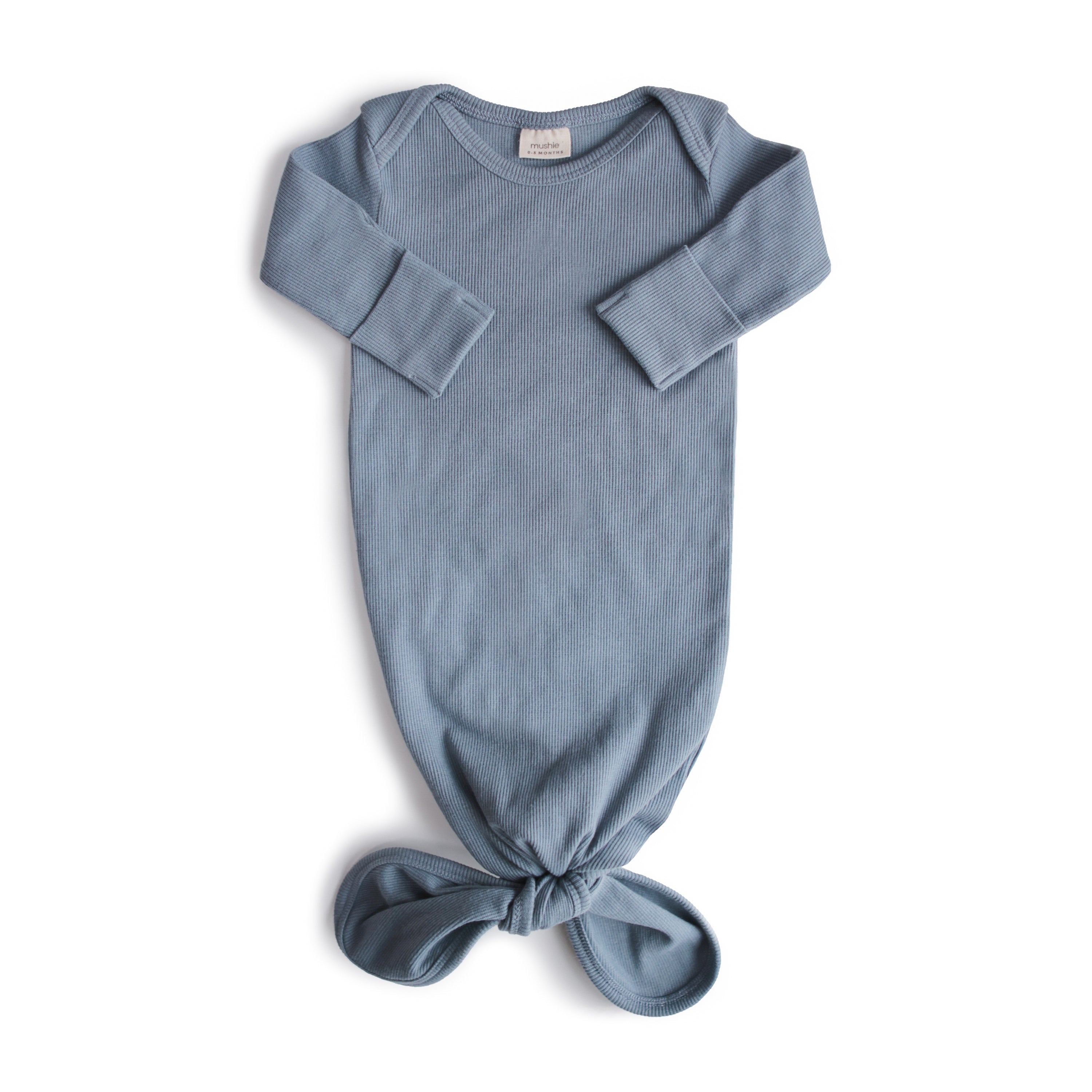 Ribbed Knotted Baby Gown Baby Clothes Mushie Tradewinds  