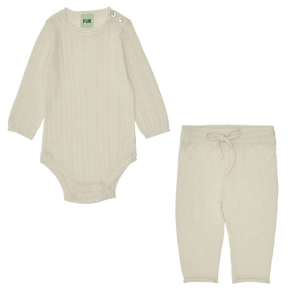 Baby Rib Body & Straight Pants - Ecru