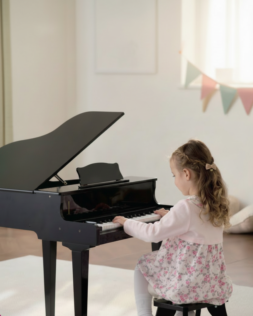 Teach Little Kids Piano Wooden Baby Grand 37 key piano