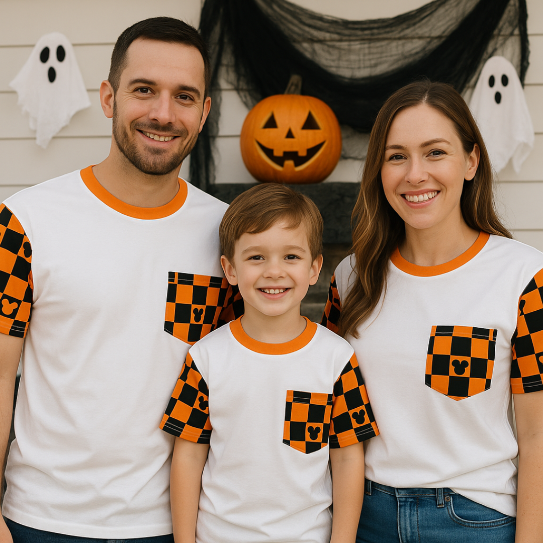 Spooky Checkered Magic Adult Pocket Tee