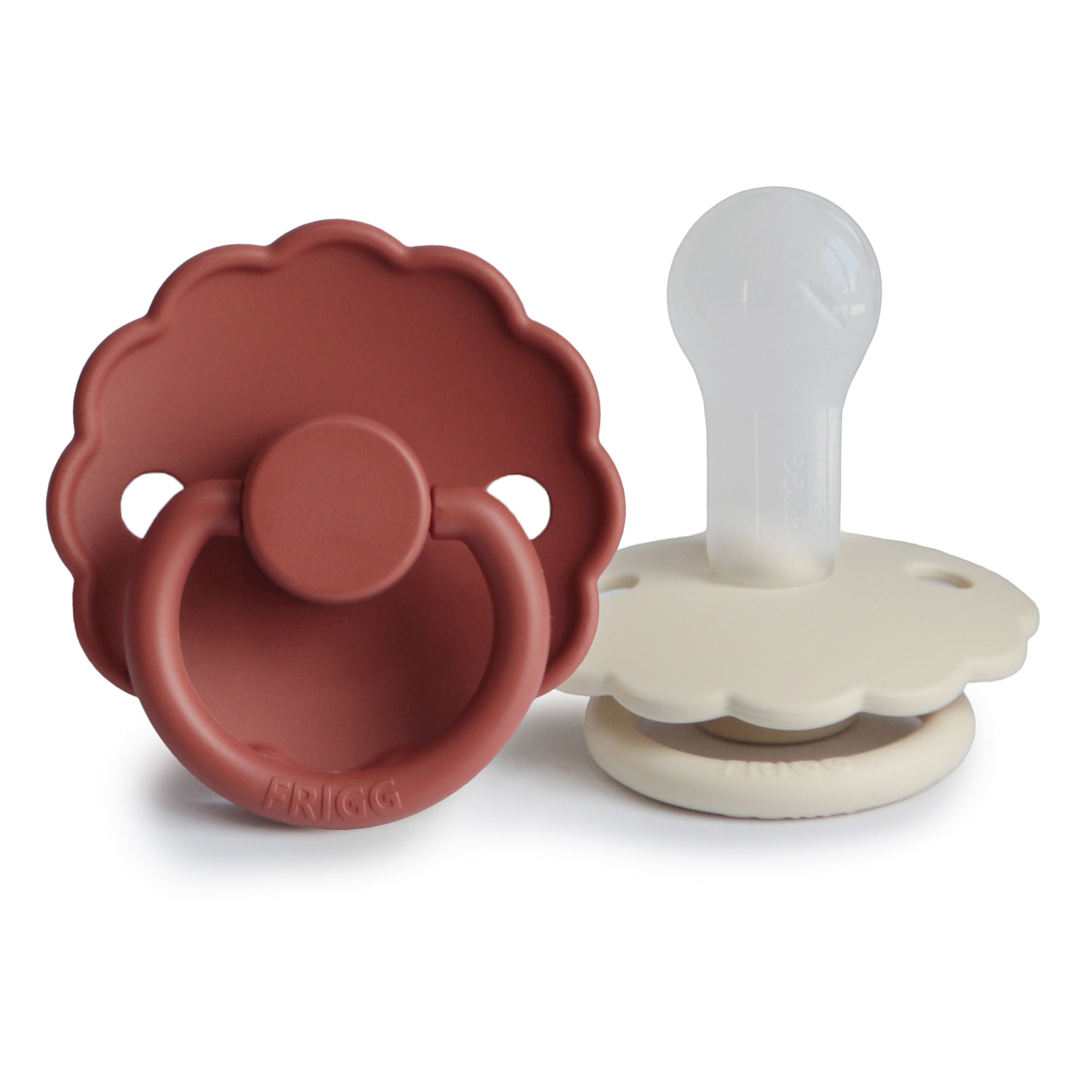 FRIGG Daisy Silicone Pacifier 2-Pack FRIGG PACIFIERS Mushie Baked Clay/Cream 6-18 months 
