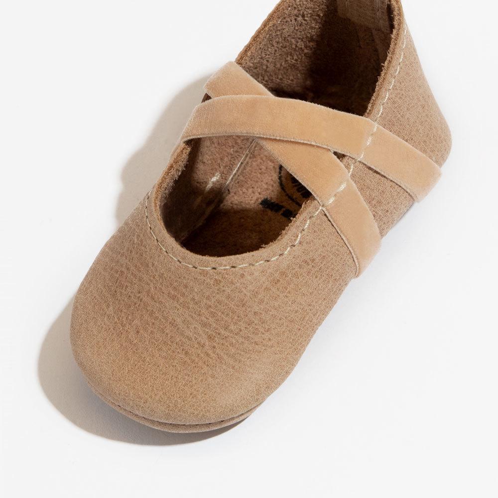 Weathered Brown Ballet Slipper Baby Shoe