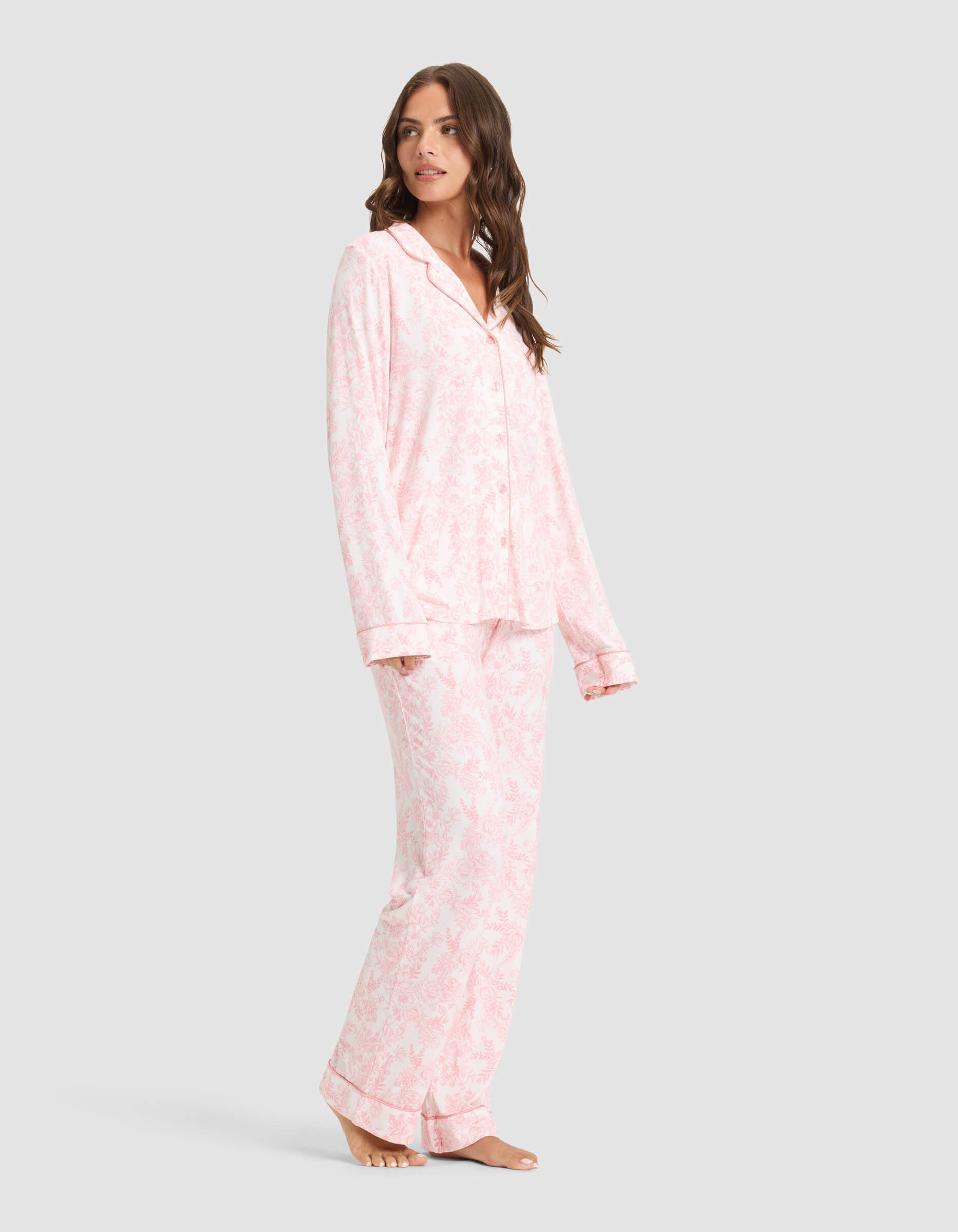Women's Bamboo Stretch-Knit Long Sleeve Pajama Set