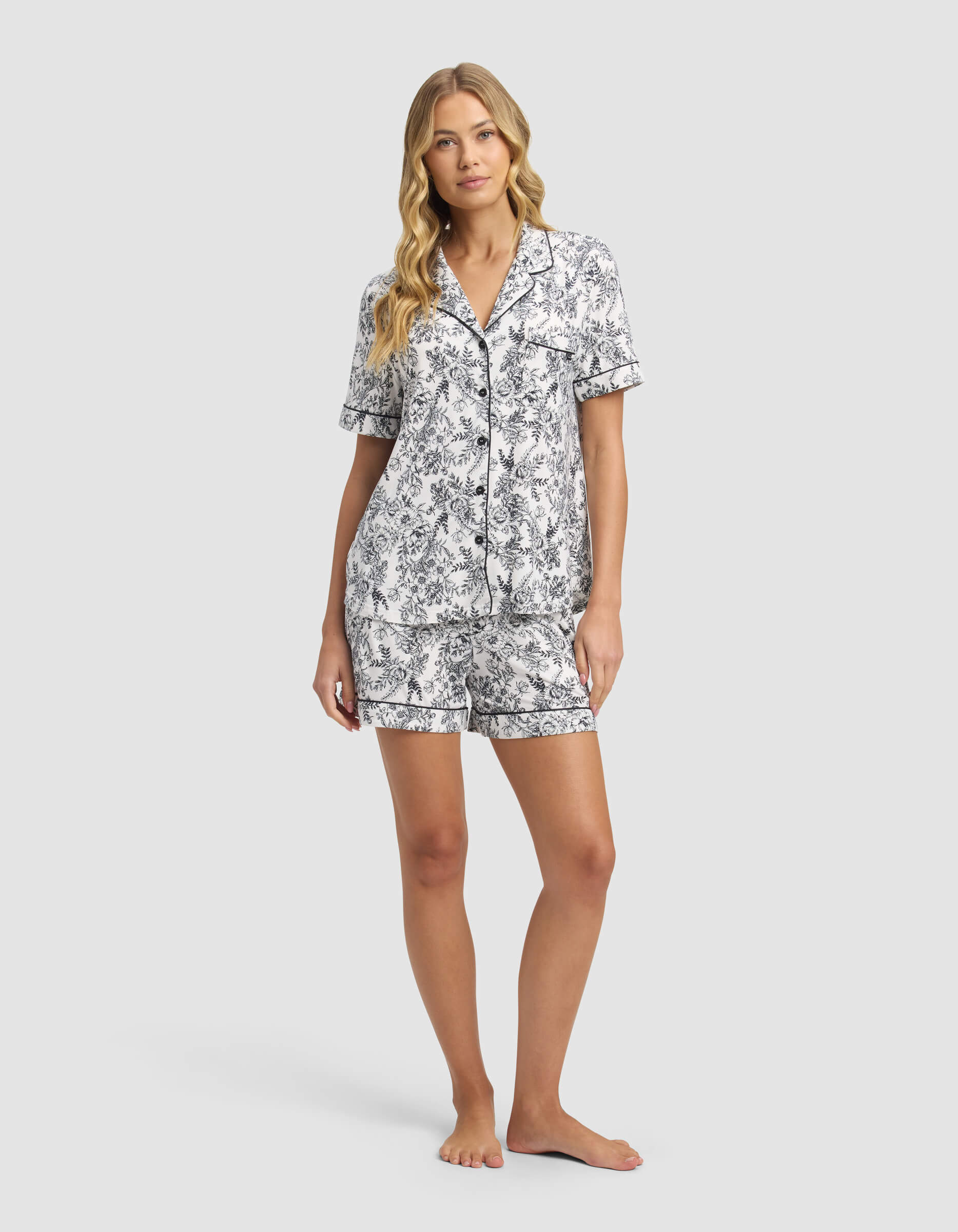 Women's Bamboo Stretch-Knit Short Sleeve Pajama Set