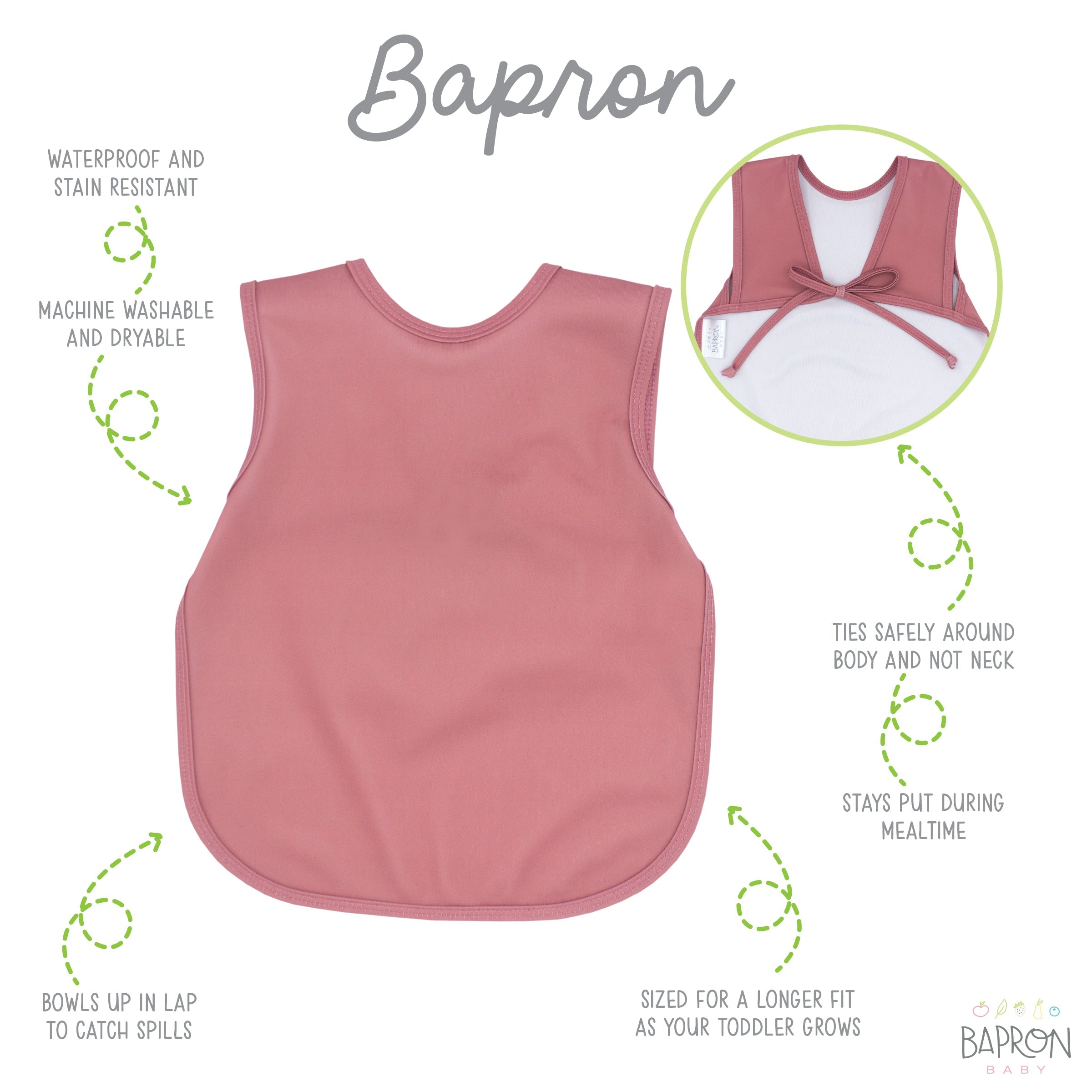 Solid Blush Minimalist Bapron  BapronBaby   